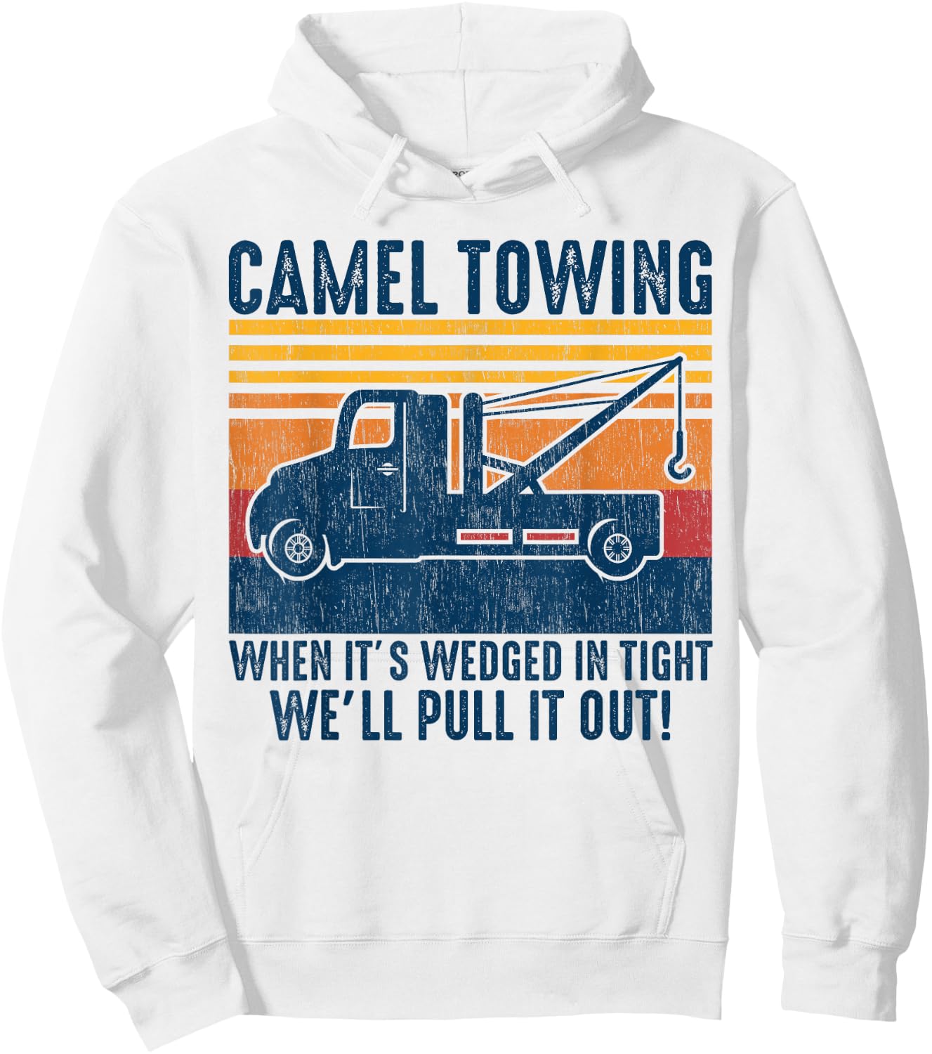 Vintage Camel Towing Funny Tow Truck Hoodie - Hoodie | White