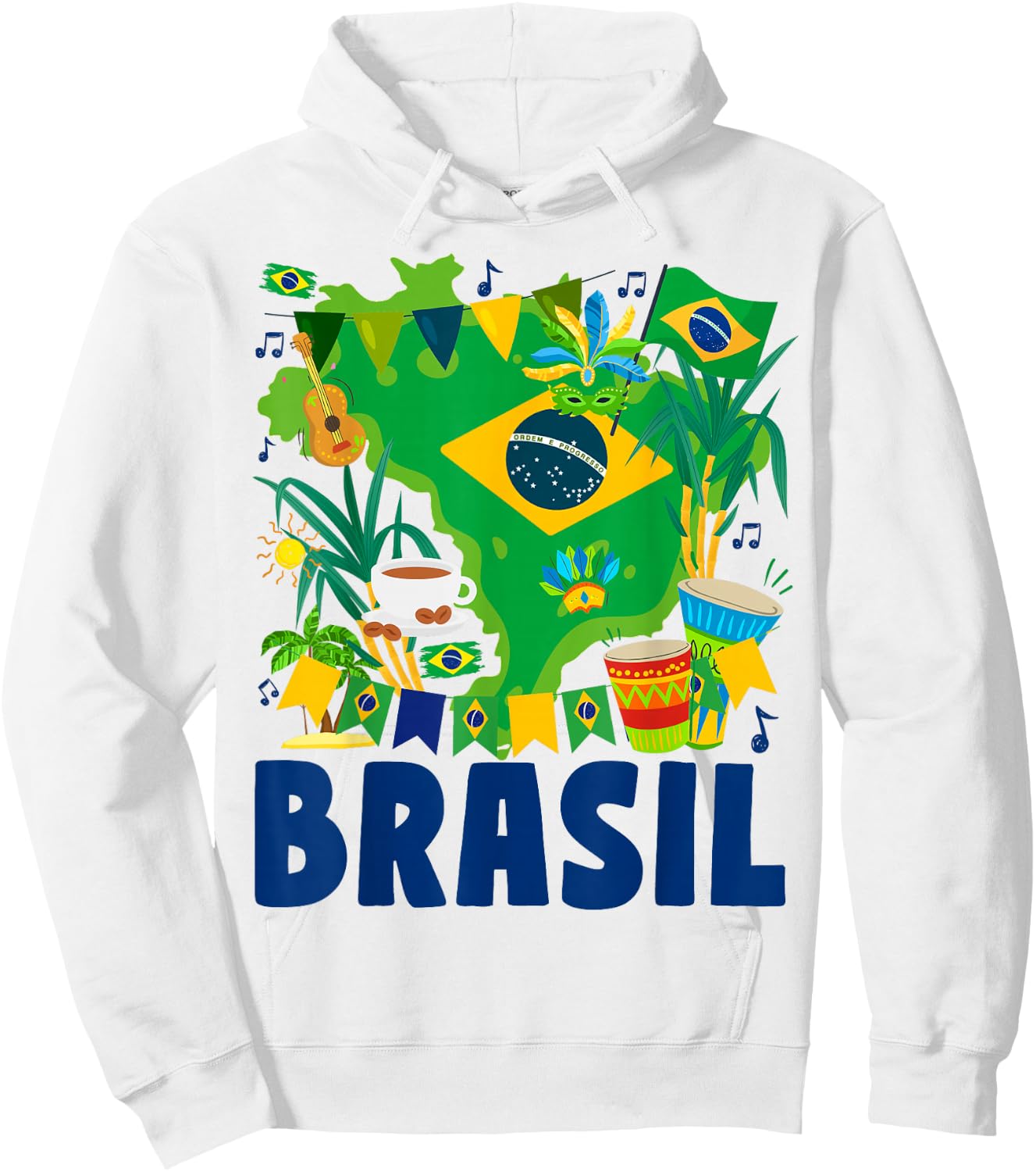 Brazil Flag - Outfit Idea - Brazilian Flag Hoodie - Hoodie | White