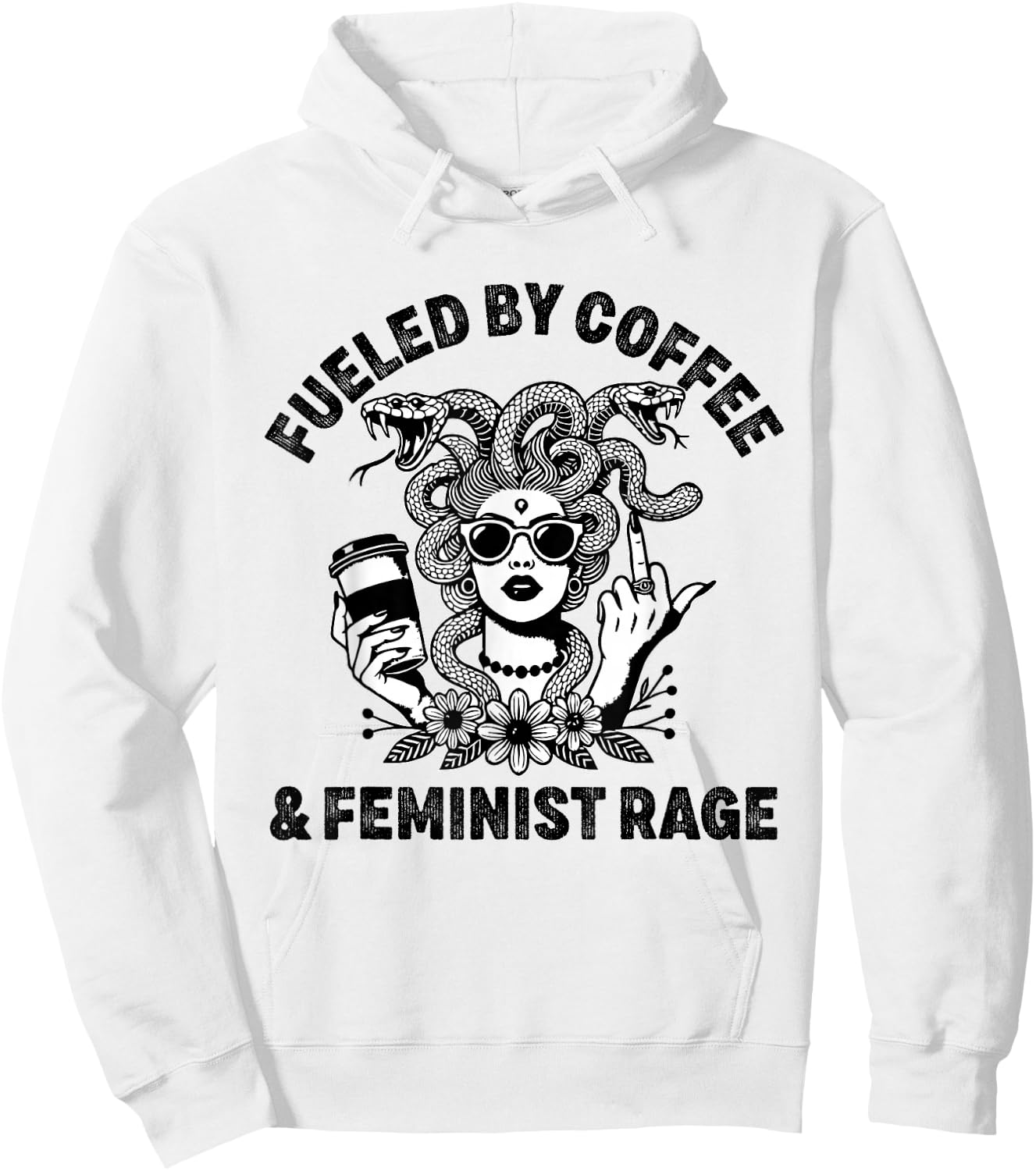 Fueled By Coffee and Feminist Rage Hoodie - Hoodie | White