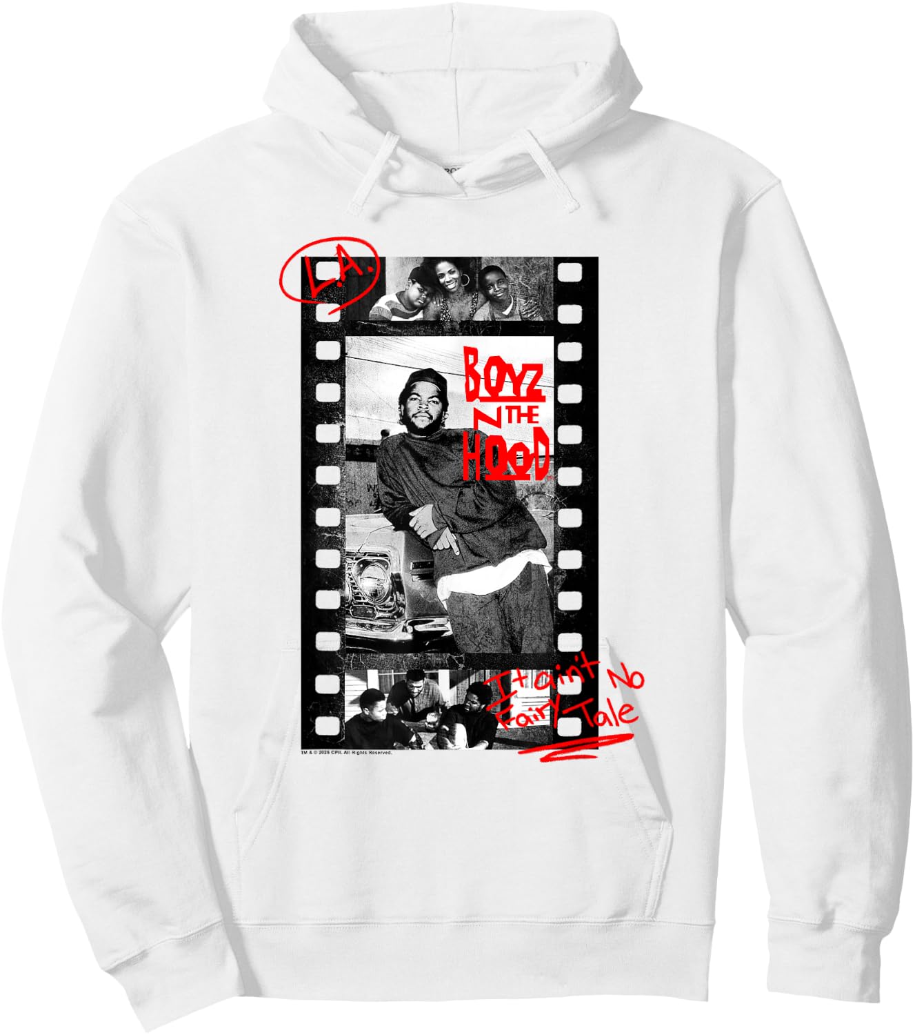 Boyz n The Hood Vintage Marked Up Film Strip 90's Movie Hoodie - Hoodie | White