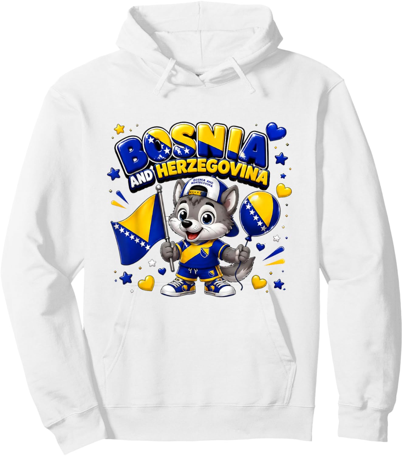 Bosnie, Motif Carte du Drapeau de la Bosnie pour Les Amateurs de Bosnie Hoodie - Hoodie | White