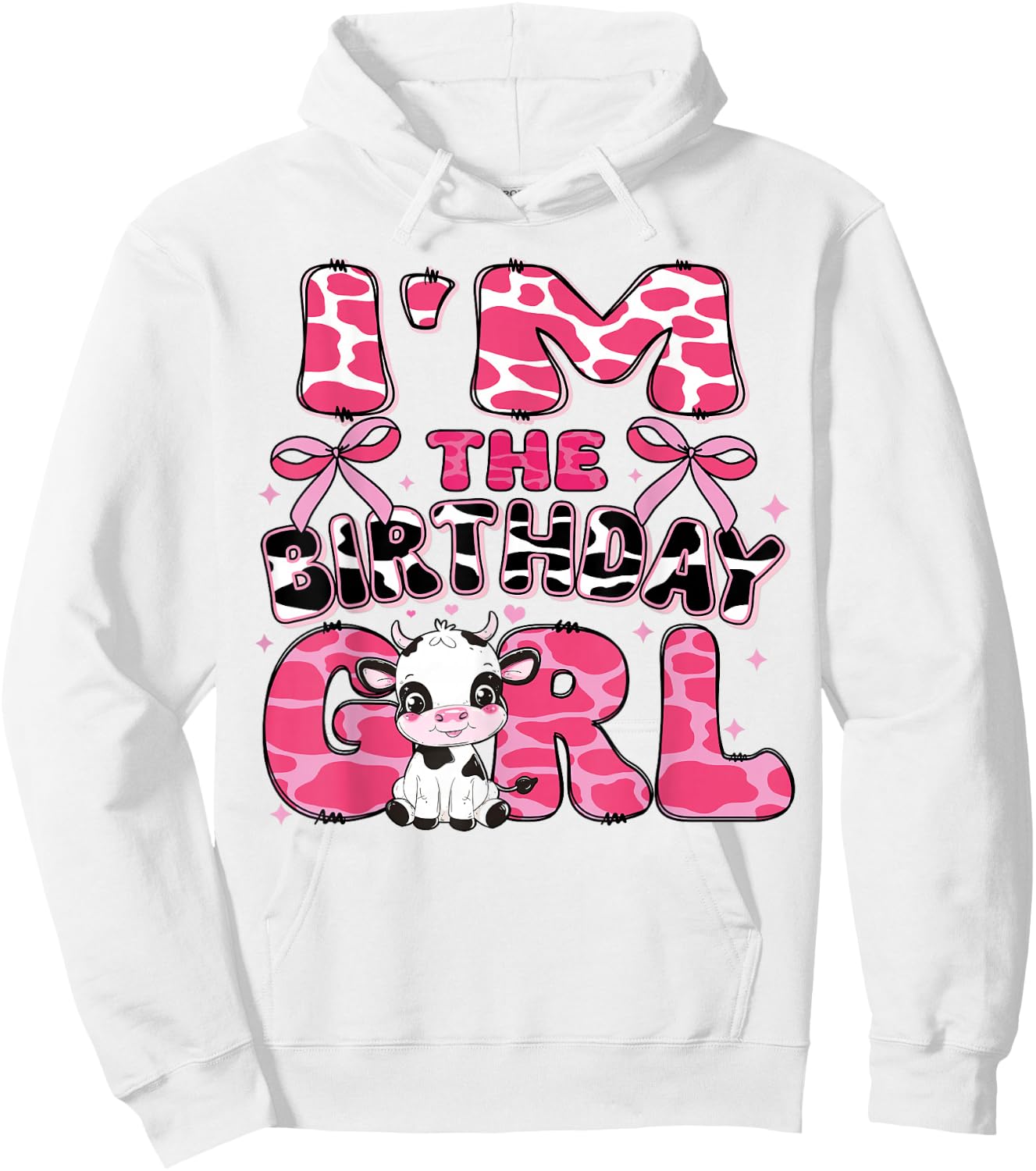 I'm the Birthday Girl Cow Farm 1st Birthday Family Matching Hoodie - Hoodie | White