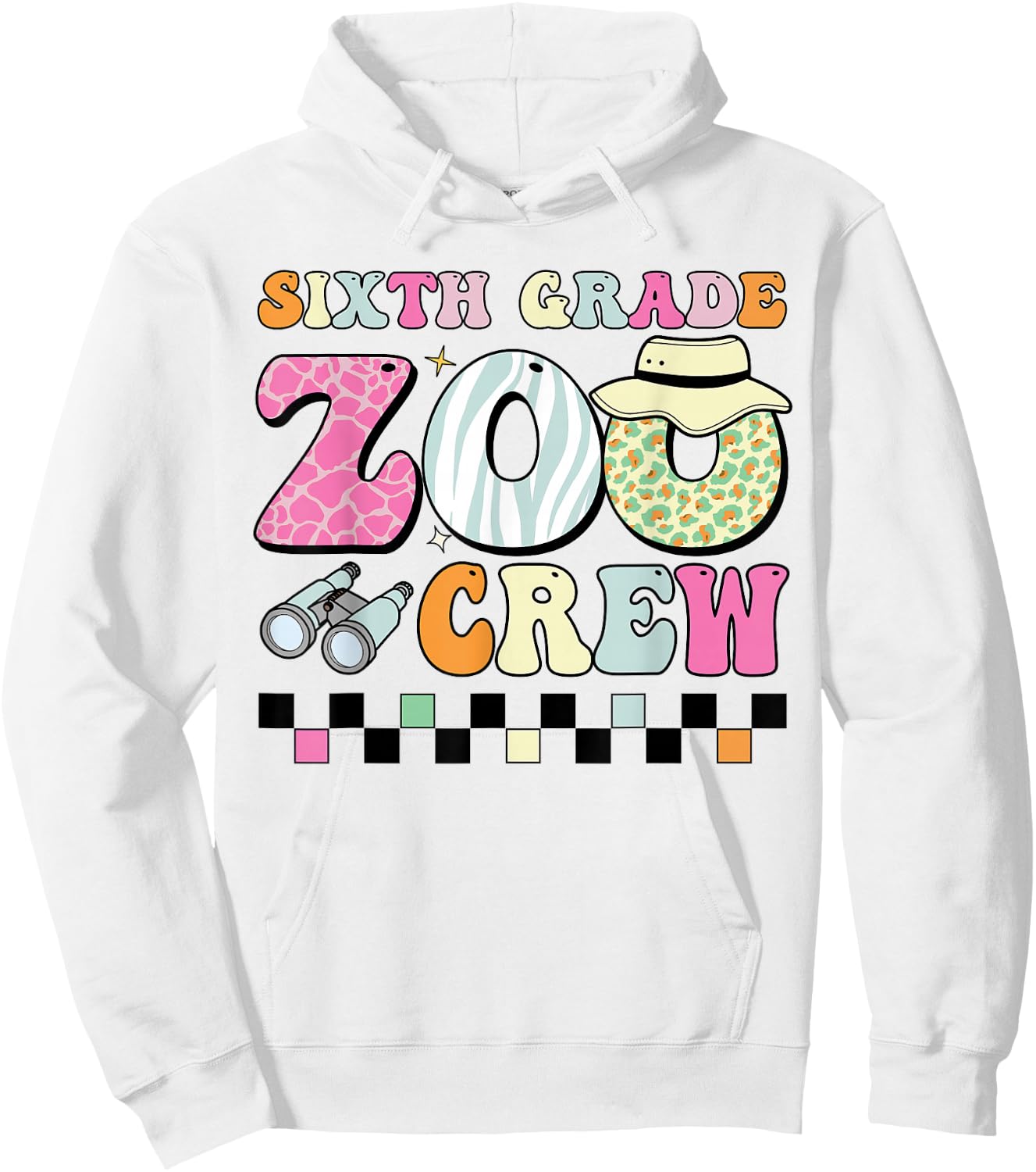Field Zoo Trip Shirt For Teacher, Sixth Grade Crew Hoodie - Hoodie | White