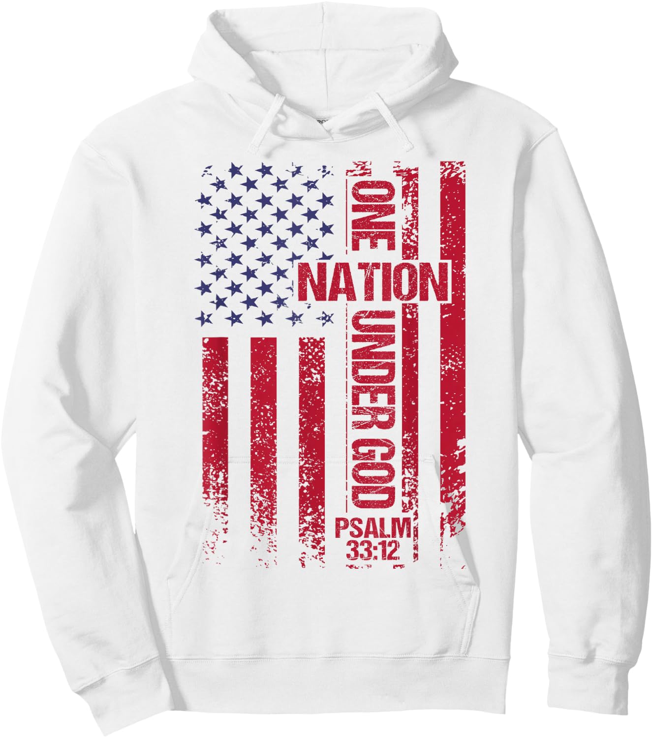 One Nation Under God Flag 4th of July Patriotic Christian Hoodie - Hoodie | White