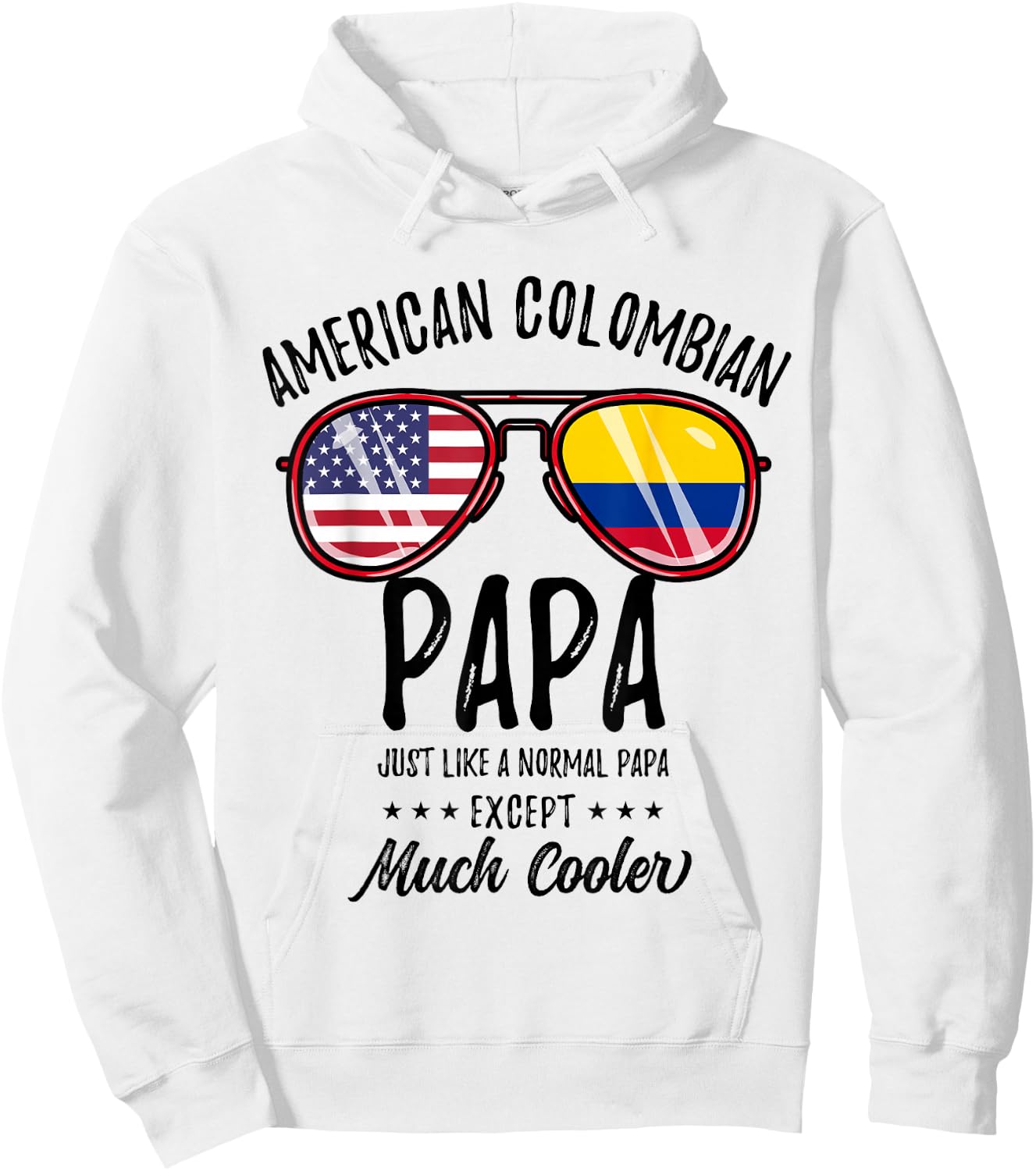 American Colombian Papa Colombian Fathers Day Hoodie - Hoodie | White