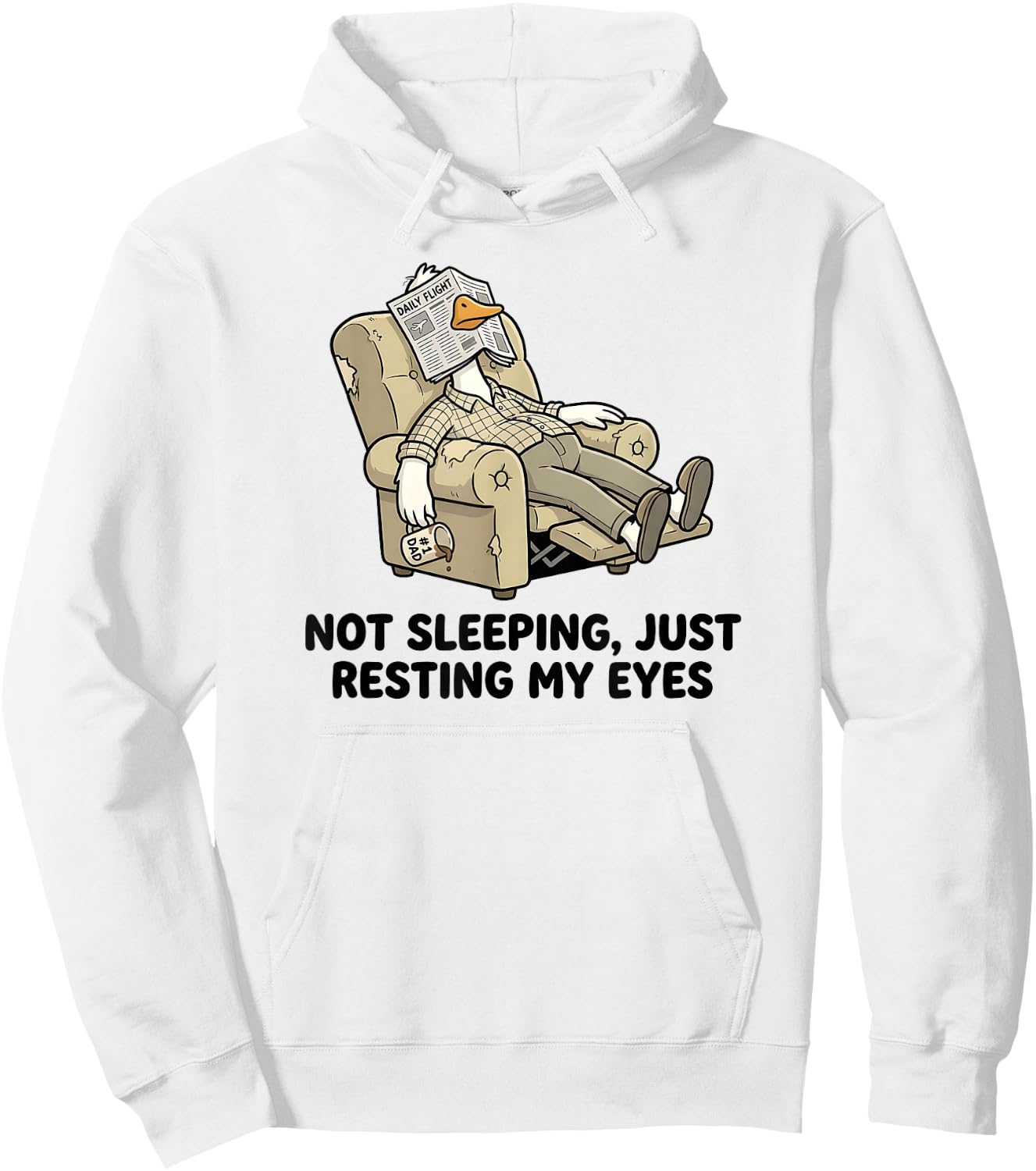 Not Sleeping Just Resting My Eyes Funny Dad Father’s Day Hoodie - Hoodie | White