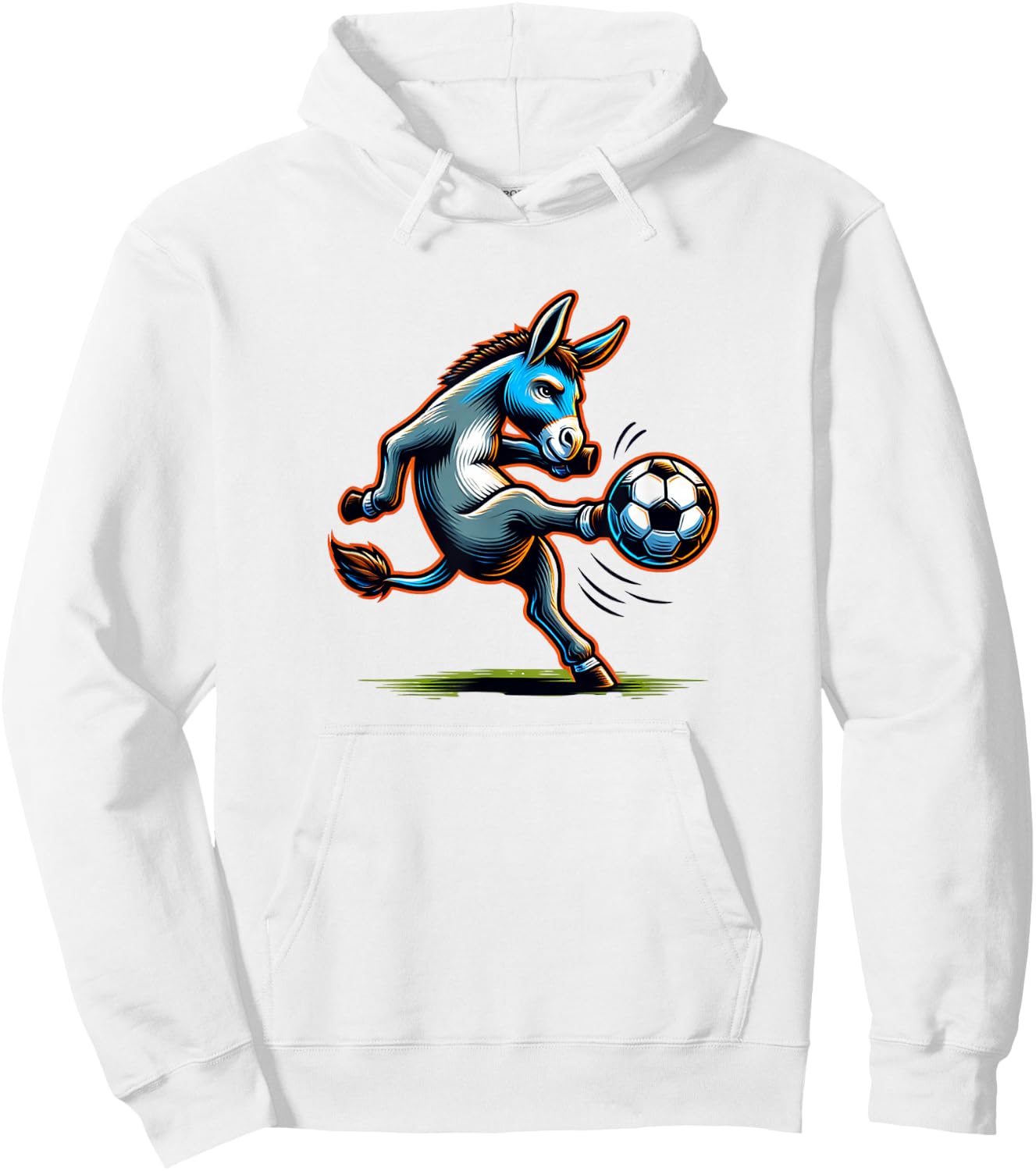 Donkey Kicking a Soccer Ball Hoodie - Hoodie | White