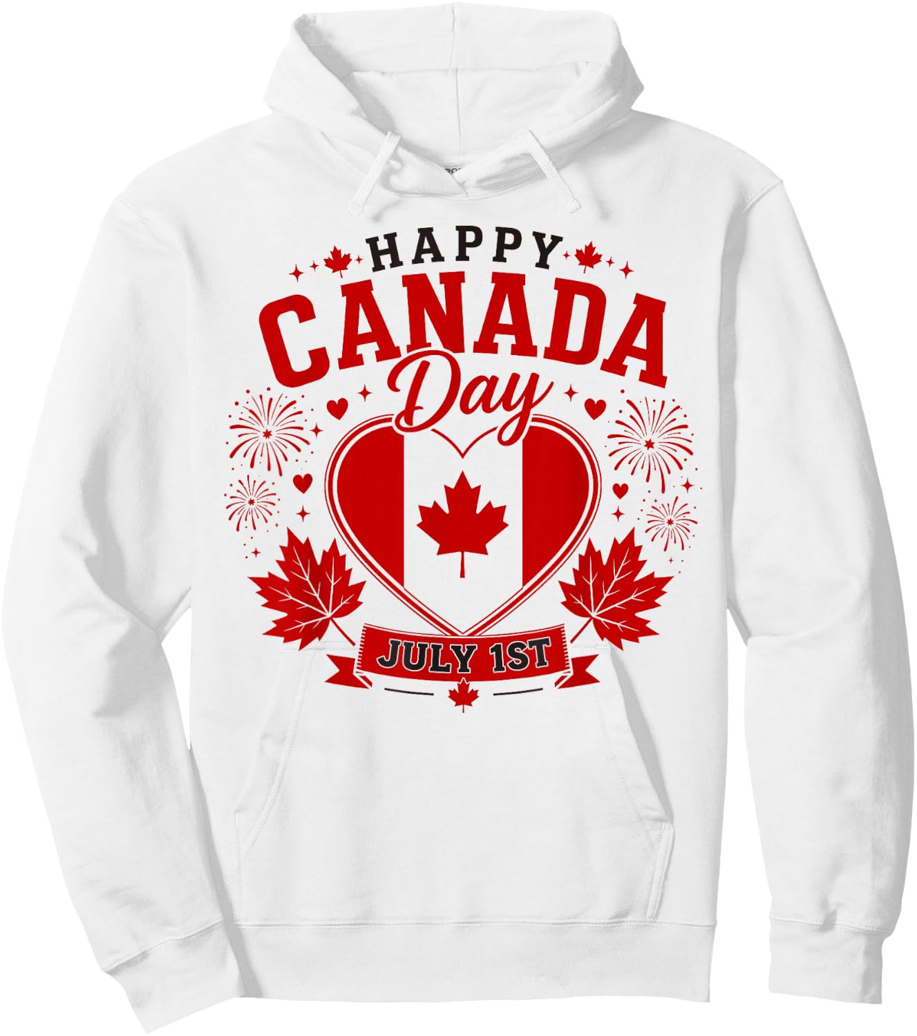 Canadian Flag Shirt Women Men Kids Red Maple Leaf Canada Day Hoodie - Hoodie | White