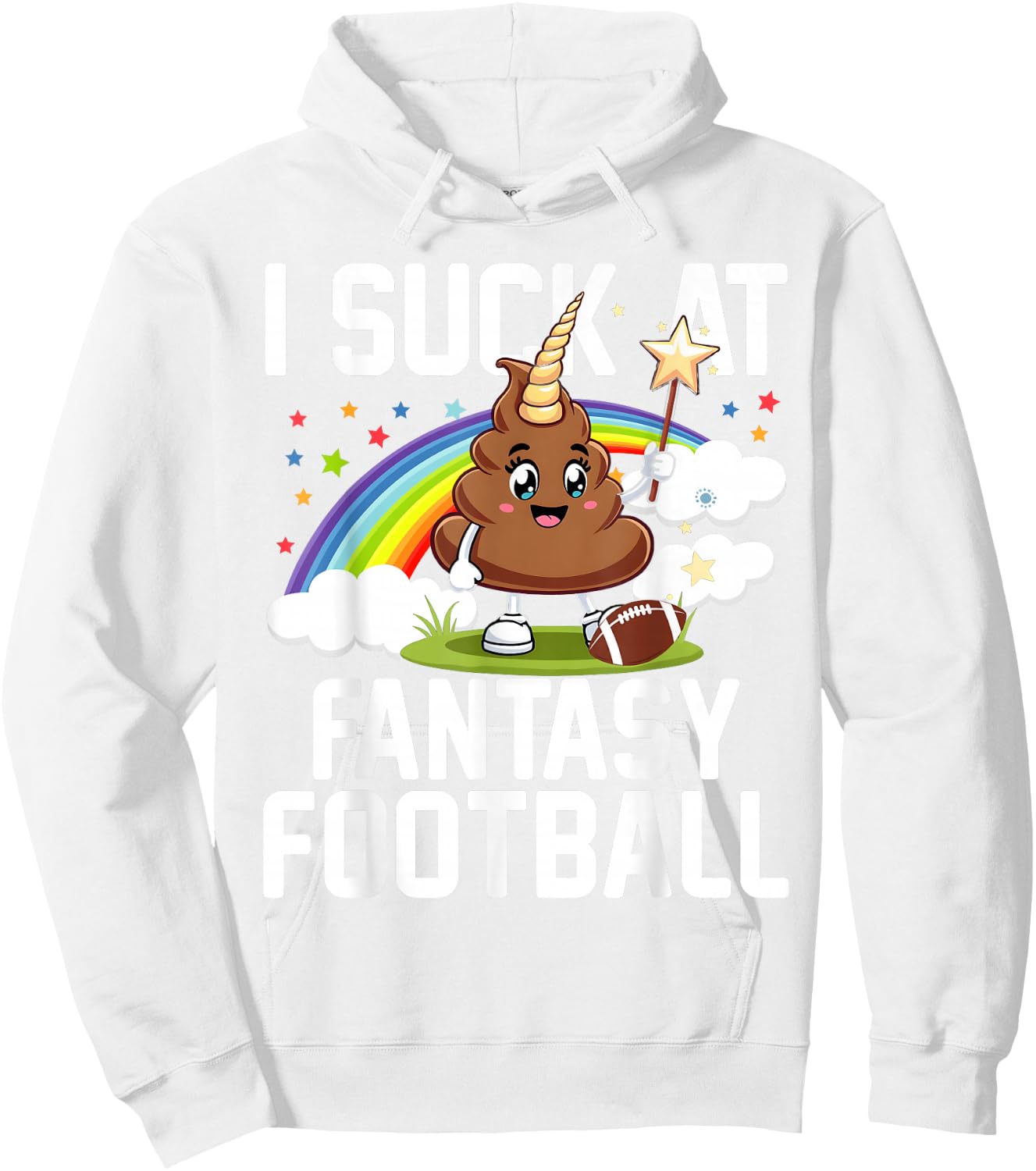 I Suck at Fantasy Football Last Place Fantasy Football Loose , pink Hoodie - Hoodie | White