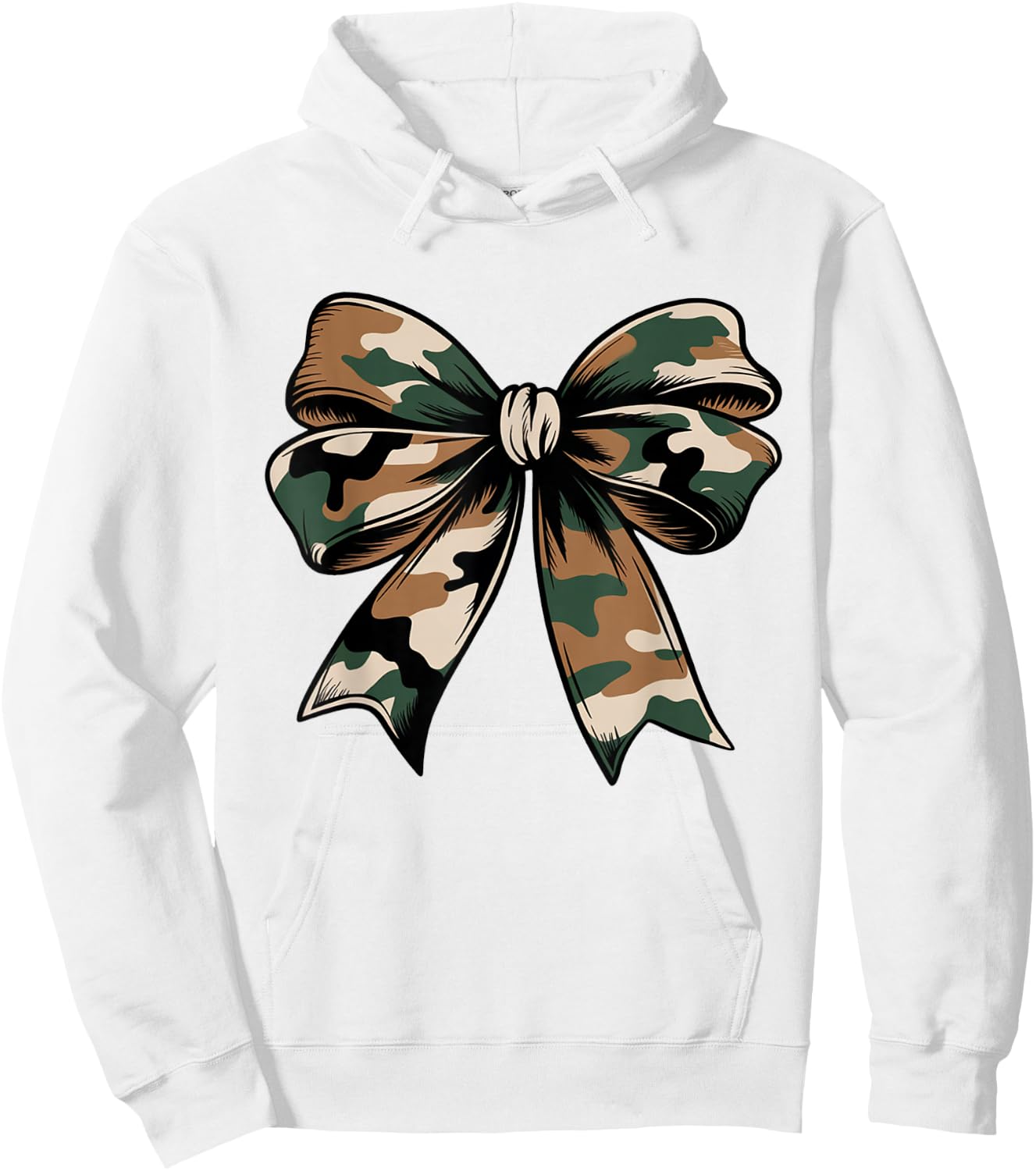 Camouflage Coquette Bow Camo Bow Hunt Hunting Girls Women Hoodie - Hoodie | White