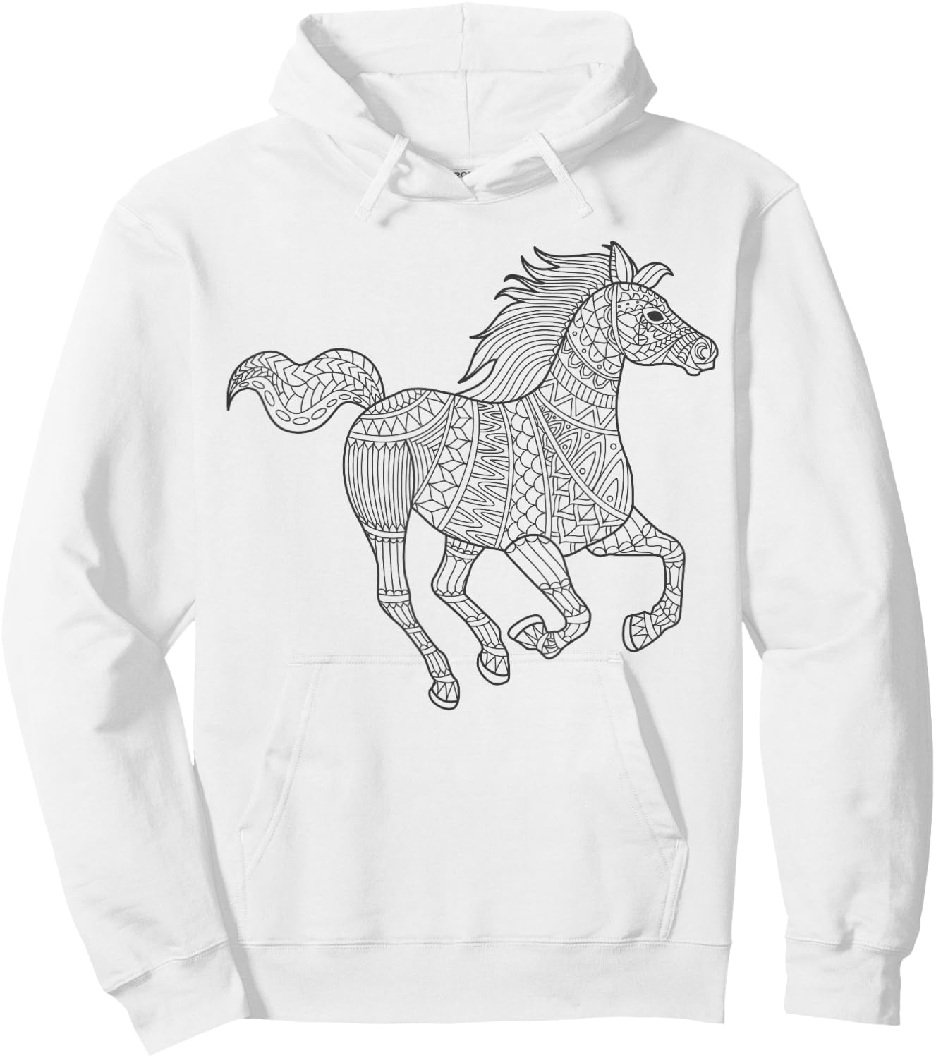 Pferd Mandala zum bemalen & ausmalen für Kinder Hoodie - Hoodie | White