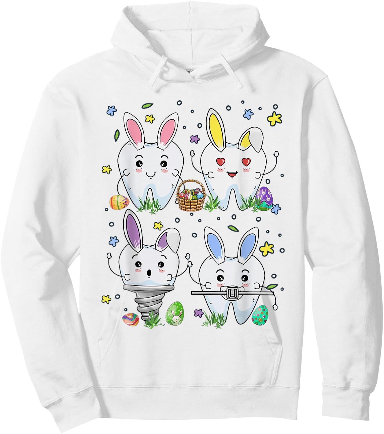 Dental Squad Easter Day Funny Tooth Dental Assistant Dentist Hoodie - Hoodie | White
