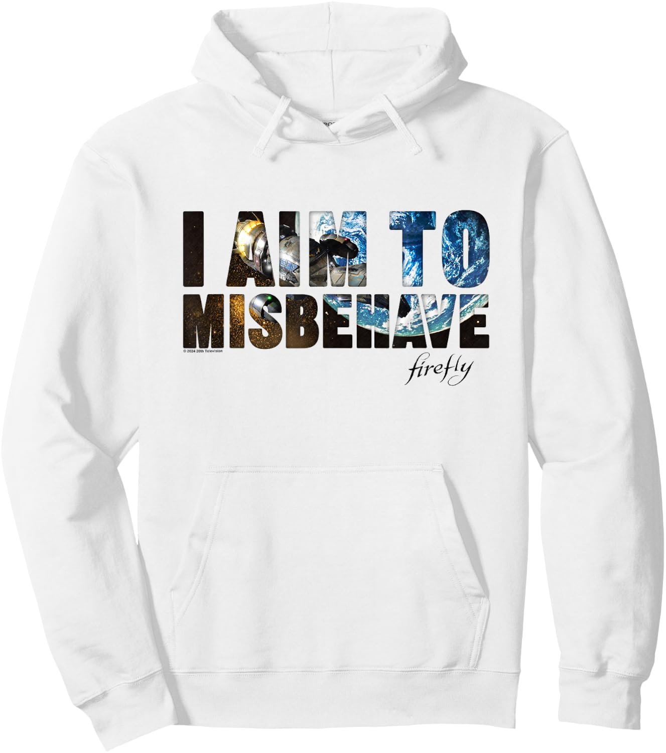 Firefly I Aim To Misbehave From The Galaxy Big Chest Logo Hoodie - Hoodie | White