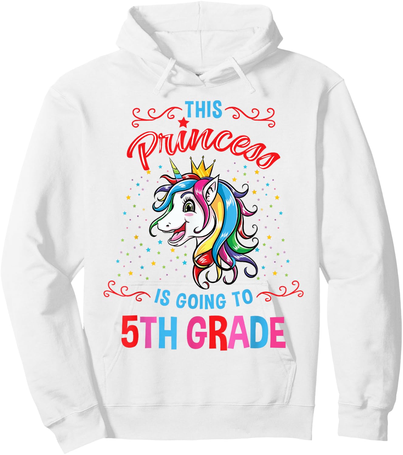 This Princess is Going to 5th Grade Back to School Girl Hoodie - Hoodie | White