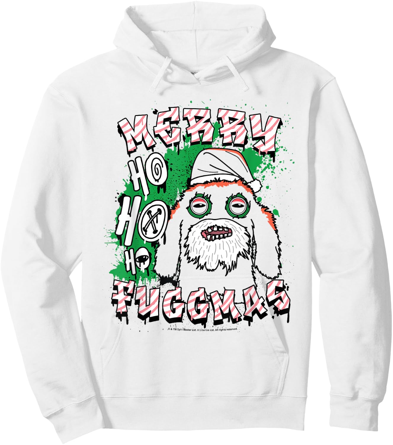 Fuggler Christmas Ho Ho Ho Merry Fuggmas Festive Fugg Hoodie - Hoodie | White