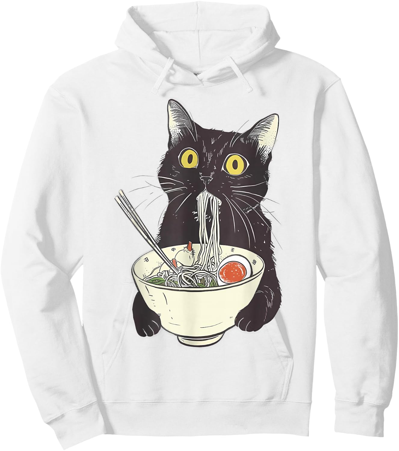 Cat Ramen Noodle Japanese Anime Manga Kawaii Cat , White Hoodie - Hoodie | White