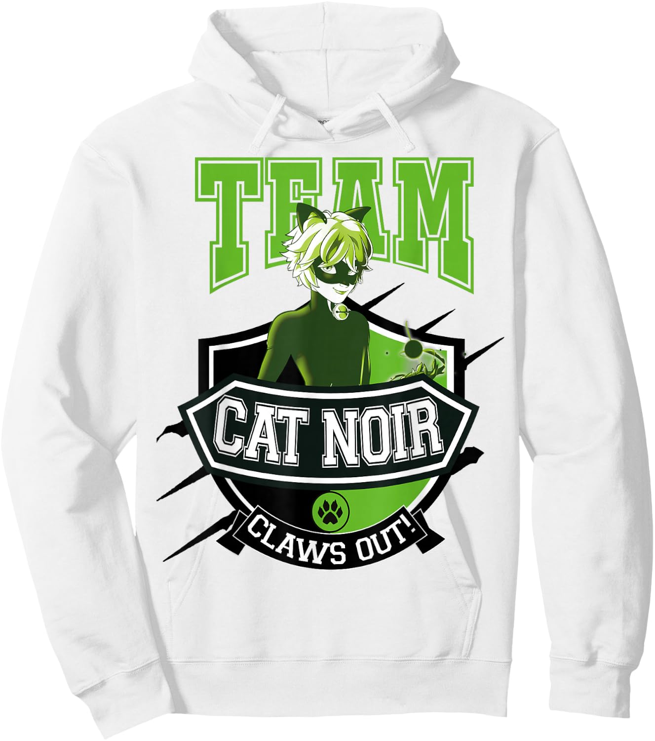 Miraculous Ladybug - Team Cat Noir Hoodie - Hoodie | White