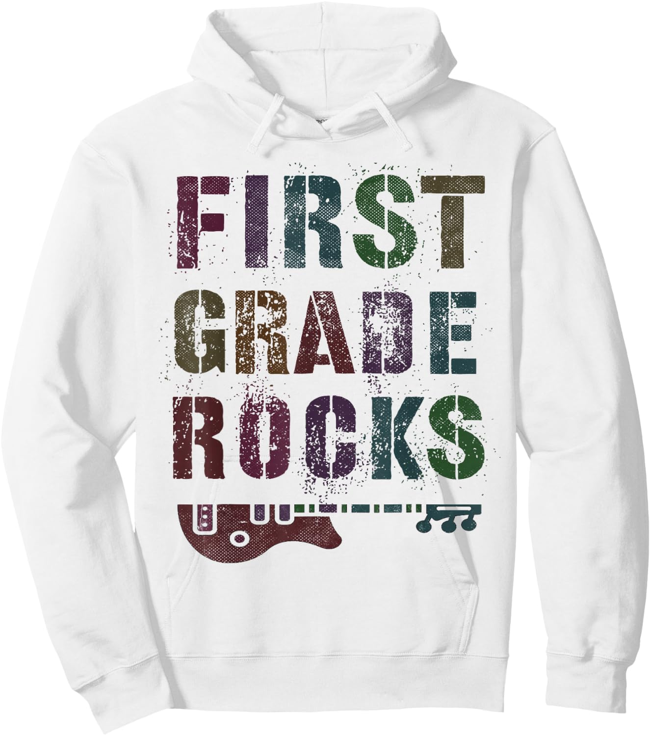 Vintage 1st GRADE ROCKS Teacher Rockstar FIRST ABCD My Jam Hoodie - Hoodie | White