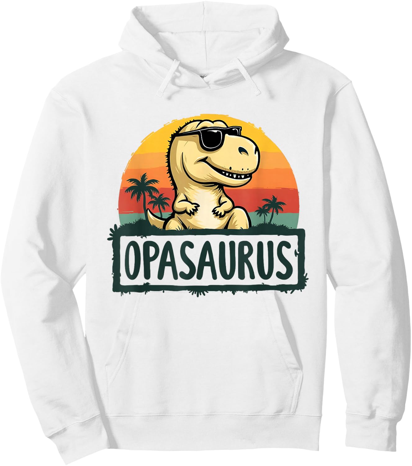 Opasaurus Funny Dinosaur Grandpa Family Matching Hoodie - Hoodie | White