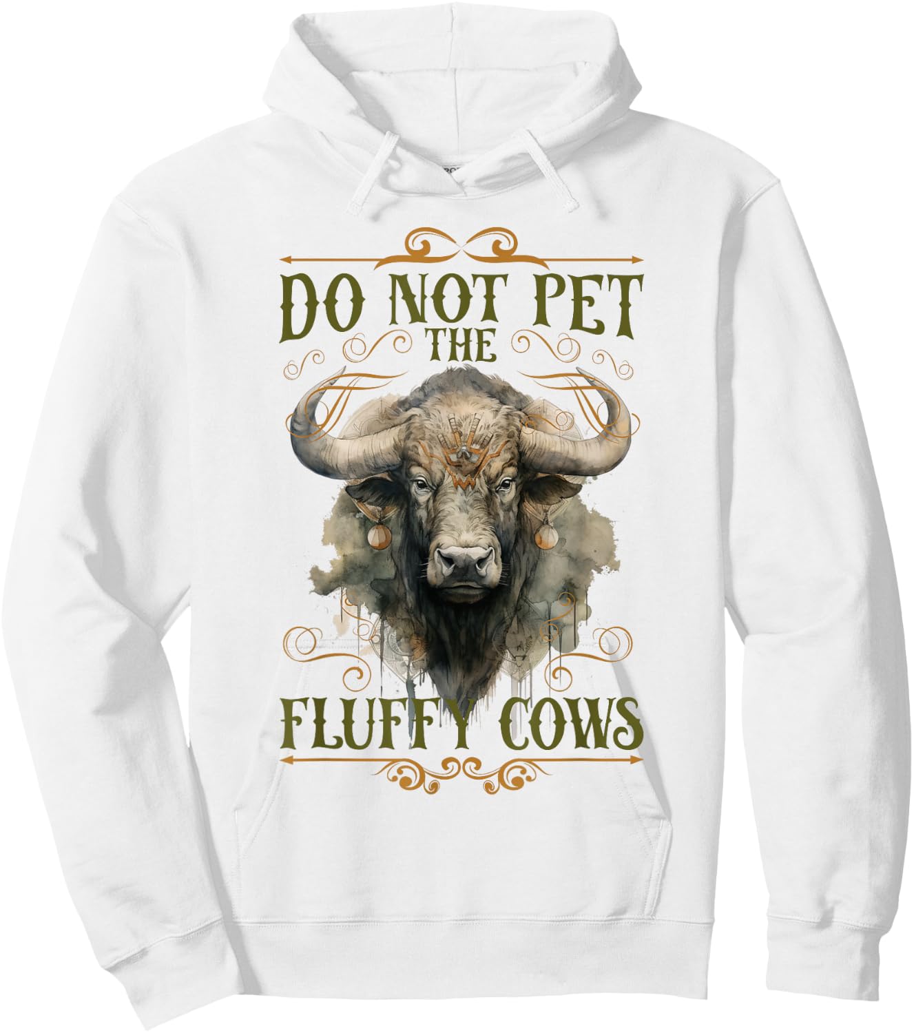 Do Not Pet The Fluffy Cows Bison Yellowstone Park Hoodie - Hoodie | White