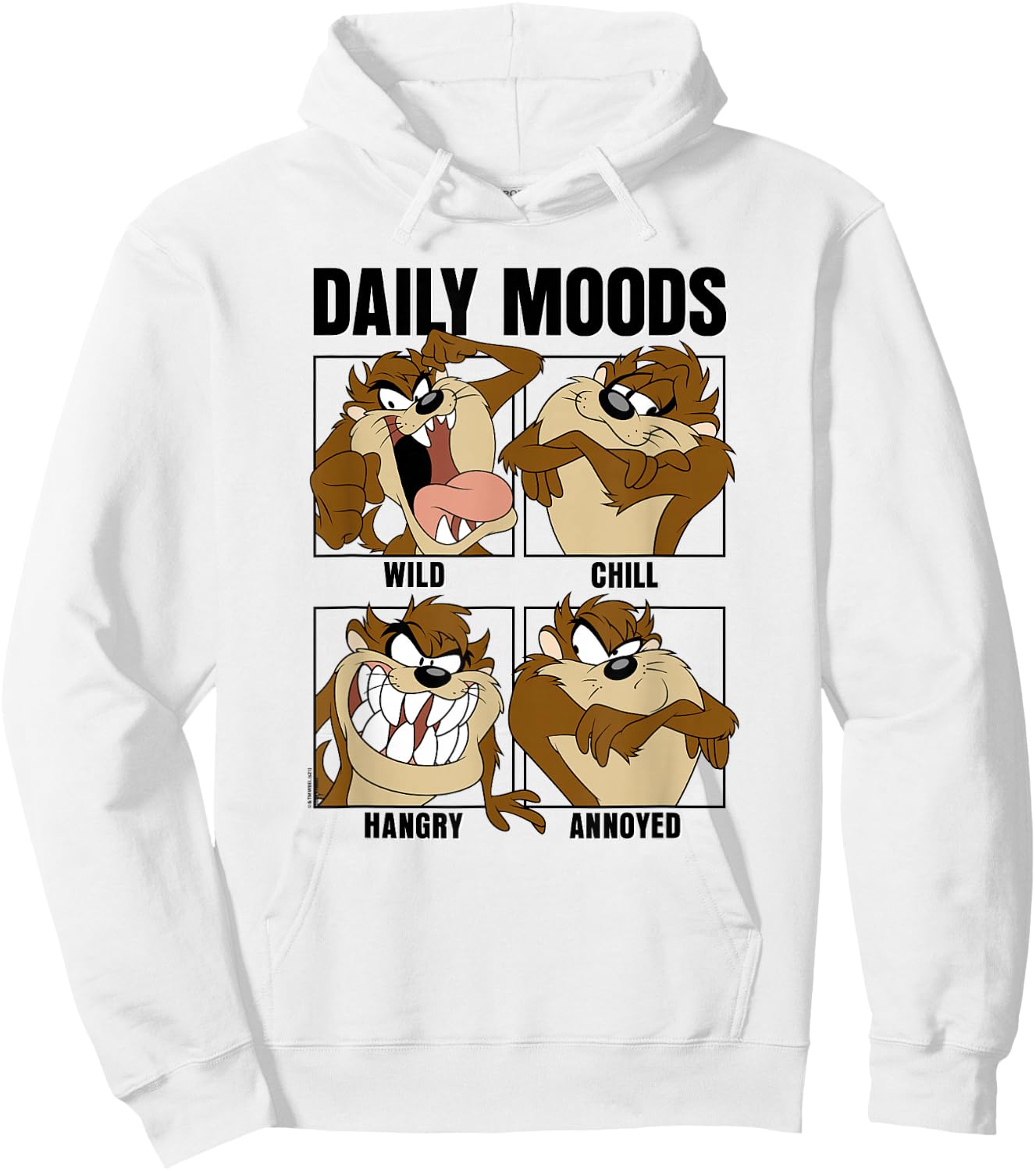 Looney Tunes Tazmanian Devil Daily Moods Panels Small Hoodie - Hoodie | White