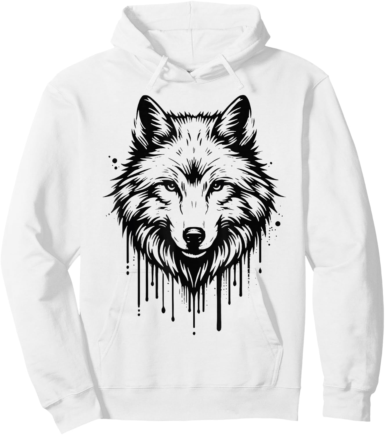 Wolf Woman Girl Boy Child Artwork Head Wolf , white, S Hoodie - Hoodie | White