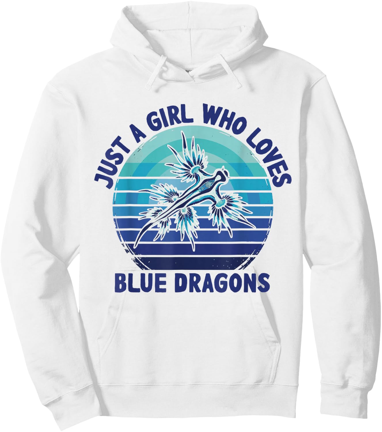 Retro Just A Girl Who Loves Blue Dragons Sea Slugs Hoodie - Hoodie | White