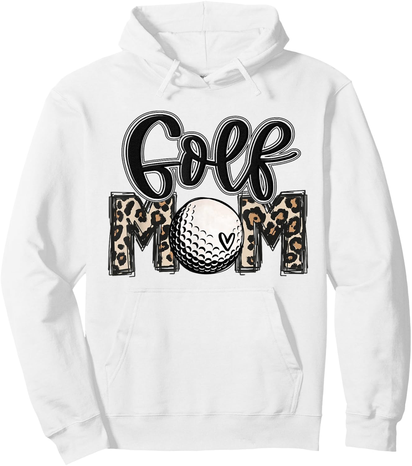 Golf Mom Leopard Mama Golfing Lover Golf Player Mother's Day Hoodie - Hoodie | White