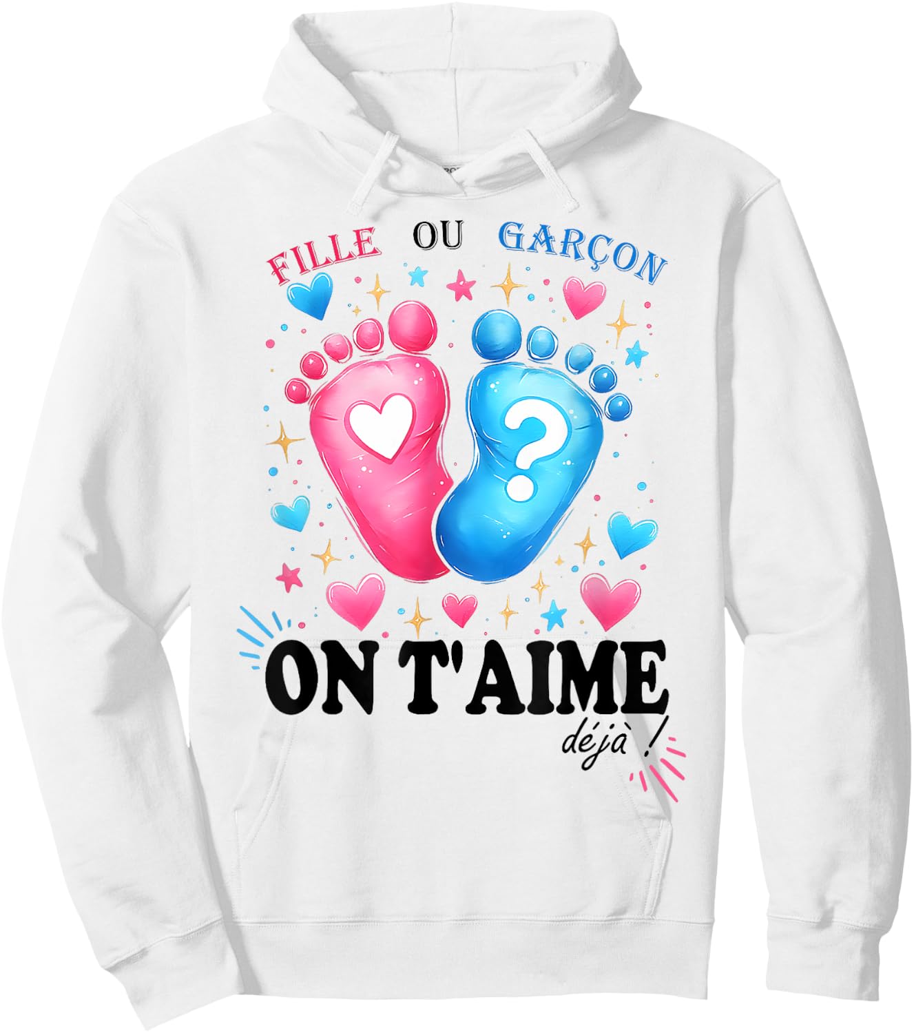 Gender Reveal Girl Or Boy On T'aime Déjà Boys , grey, S Hoodie - Hoodie | White