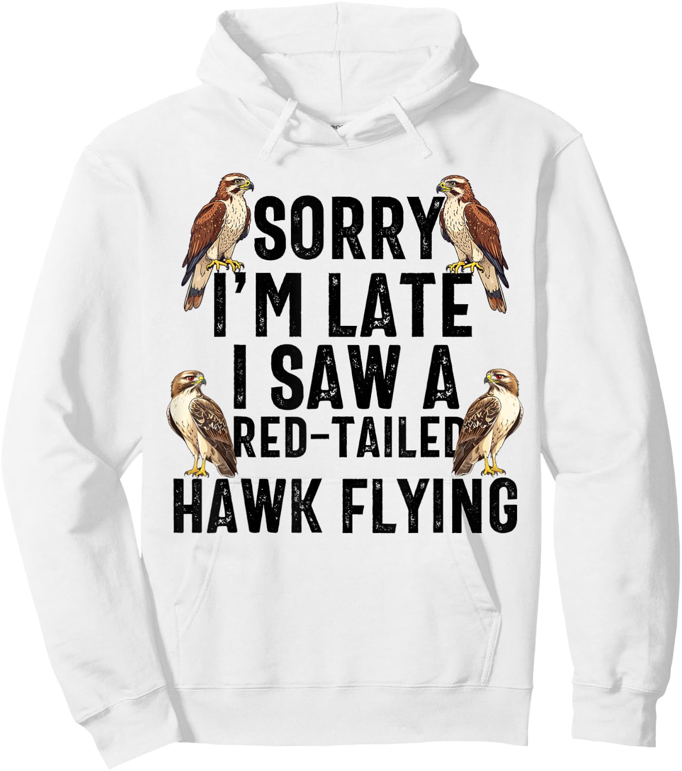 Red Tailed Hawk Chickenhawk Harlan's Hawk Buteo Jamaicensis Hoodie - Hoodie | White