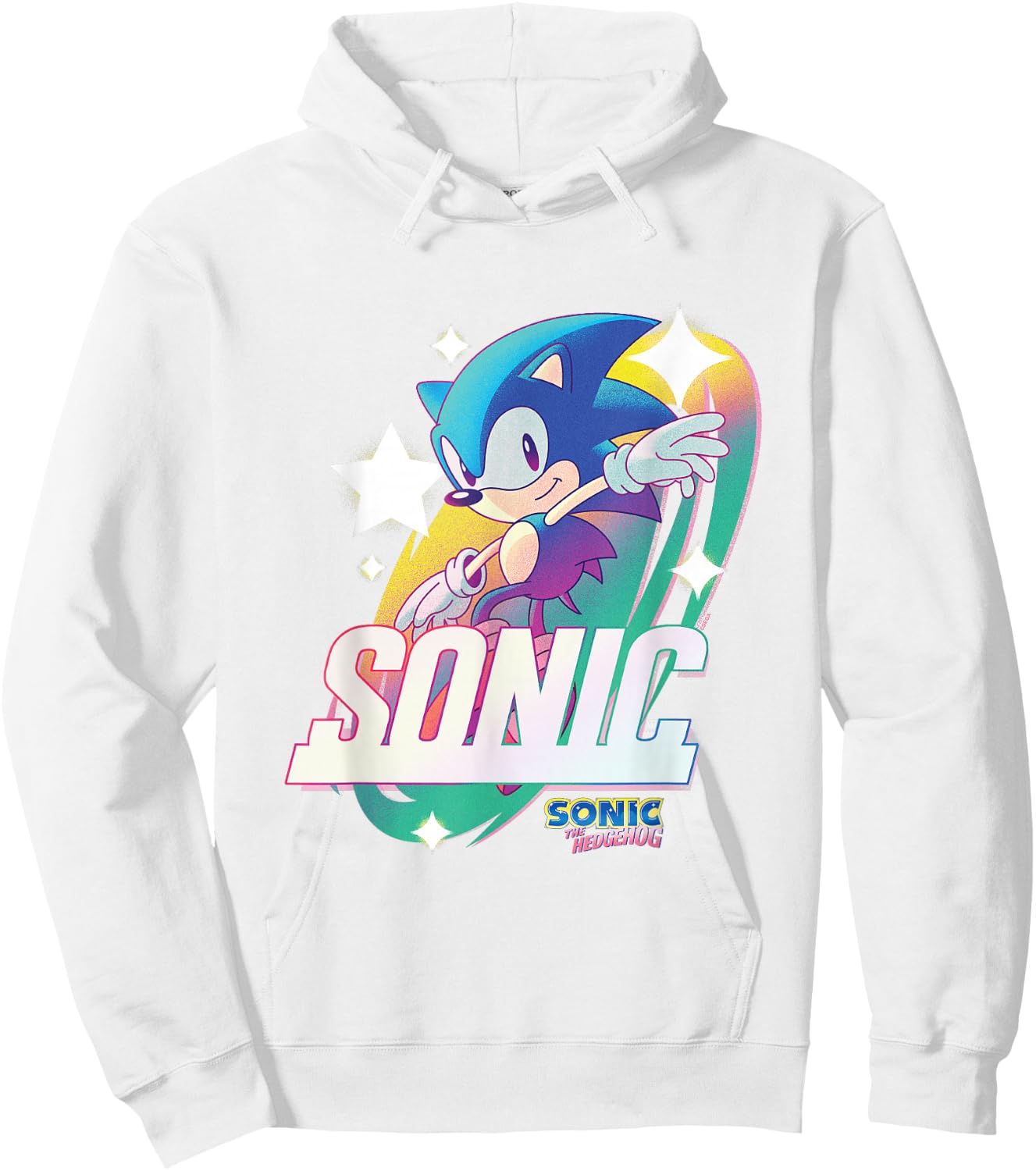 Sonic The Hedgehog Sonic Sparkle Dash Vintage Hoodie - Hoodie | White