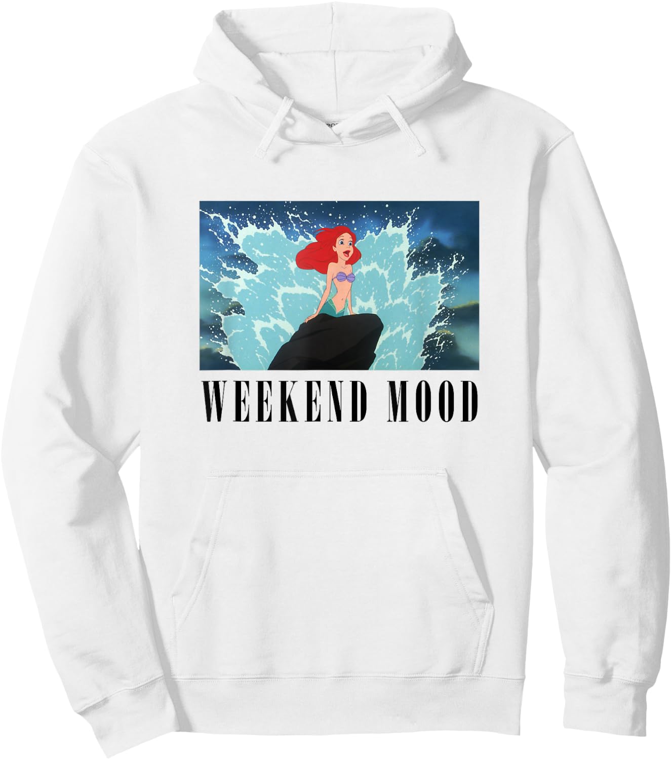 Disney The Little Mermaid Ariel Panel Weekend Mood Meme Hoodie - Hoodie | White