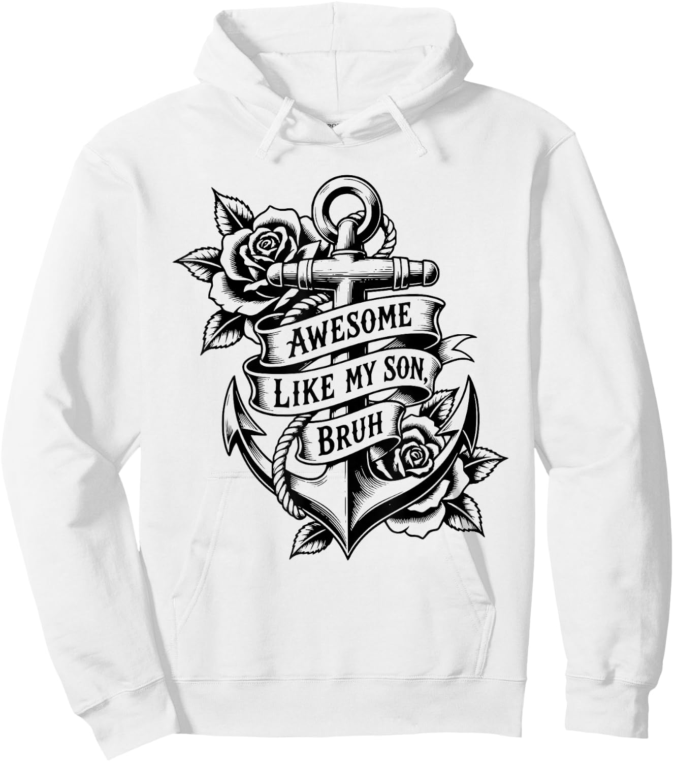 Awesome Like My Son Bruh Father's Day Dad Tattoo Funny Hoodie - Hoodie | White