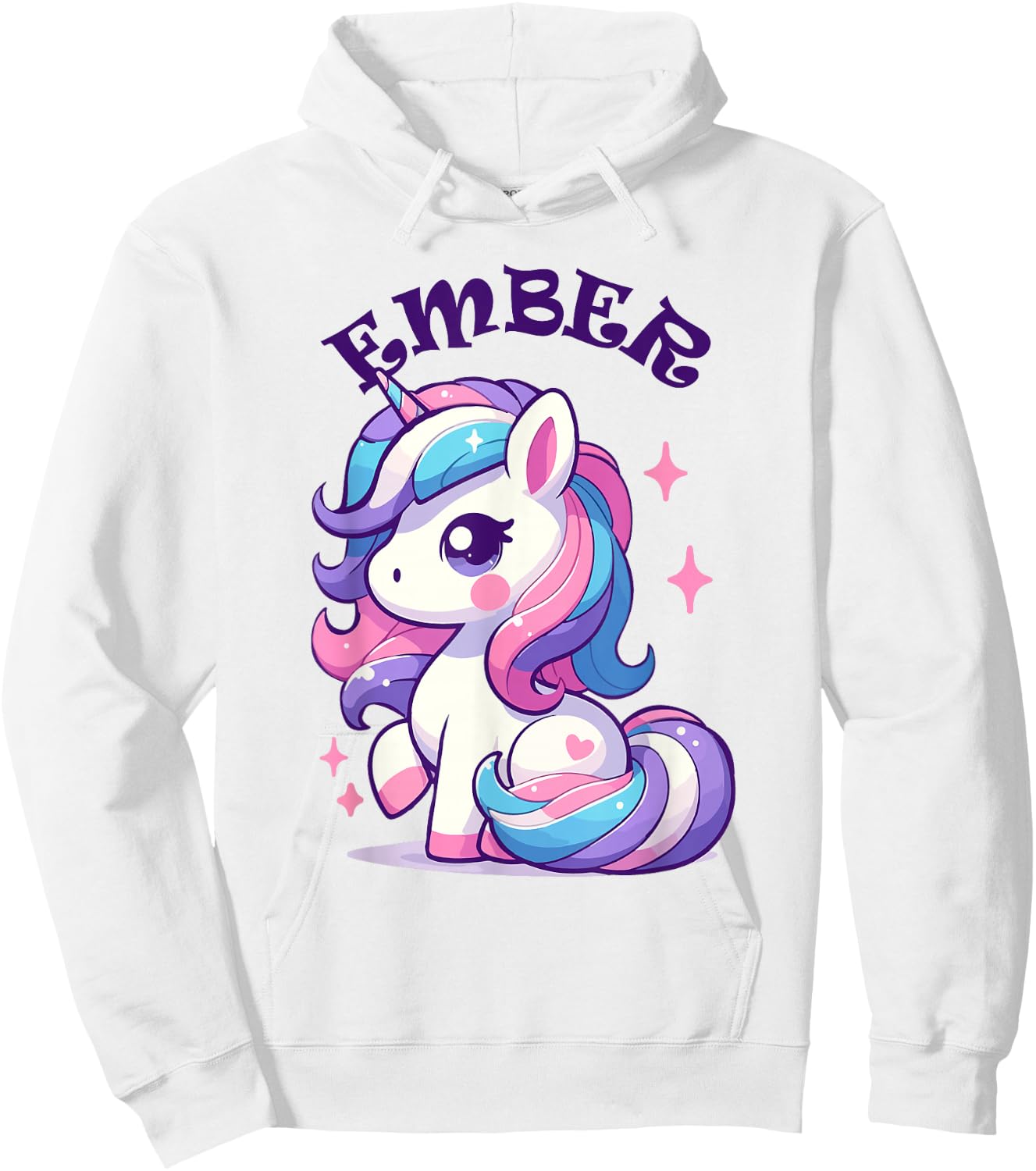 Ember Cute Unicorn Design for Girls Name Ember Hoodie - Hoodie | White