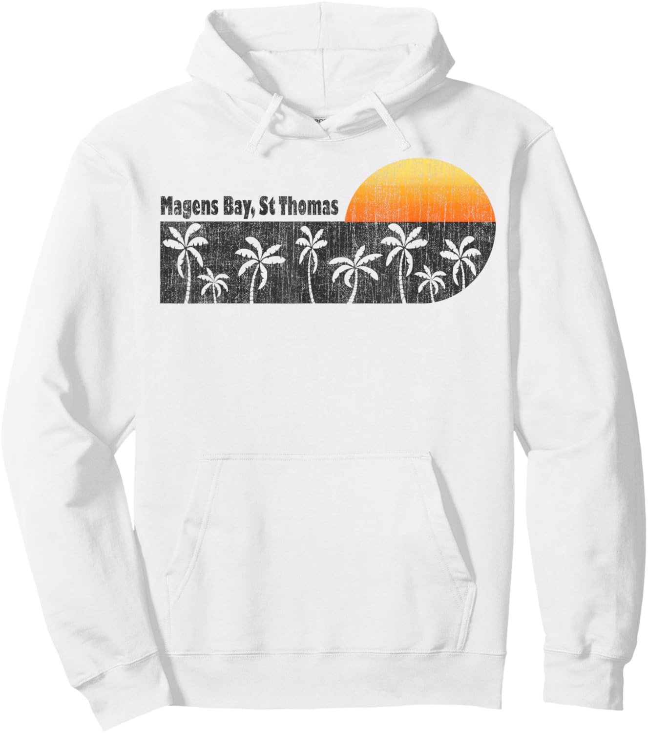 Retro Magens Bay St Thomas Retro Hoodie - Hoodie | White