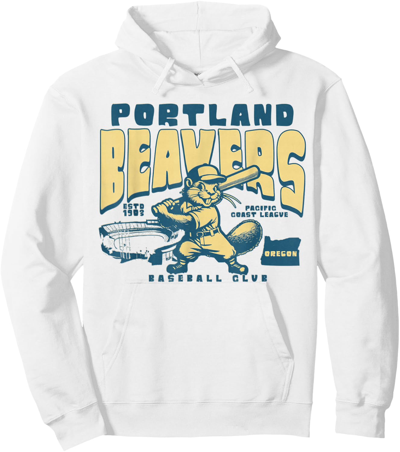 Portland Beavers Defunct baseball Team 1903 Hoodie - Hoodie | White