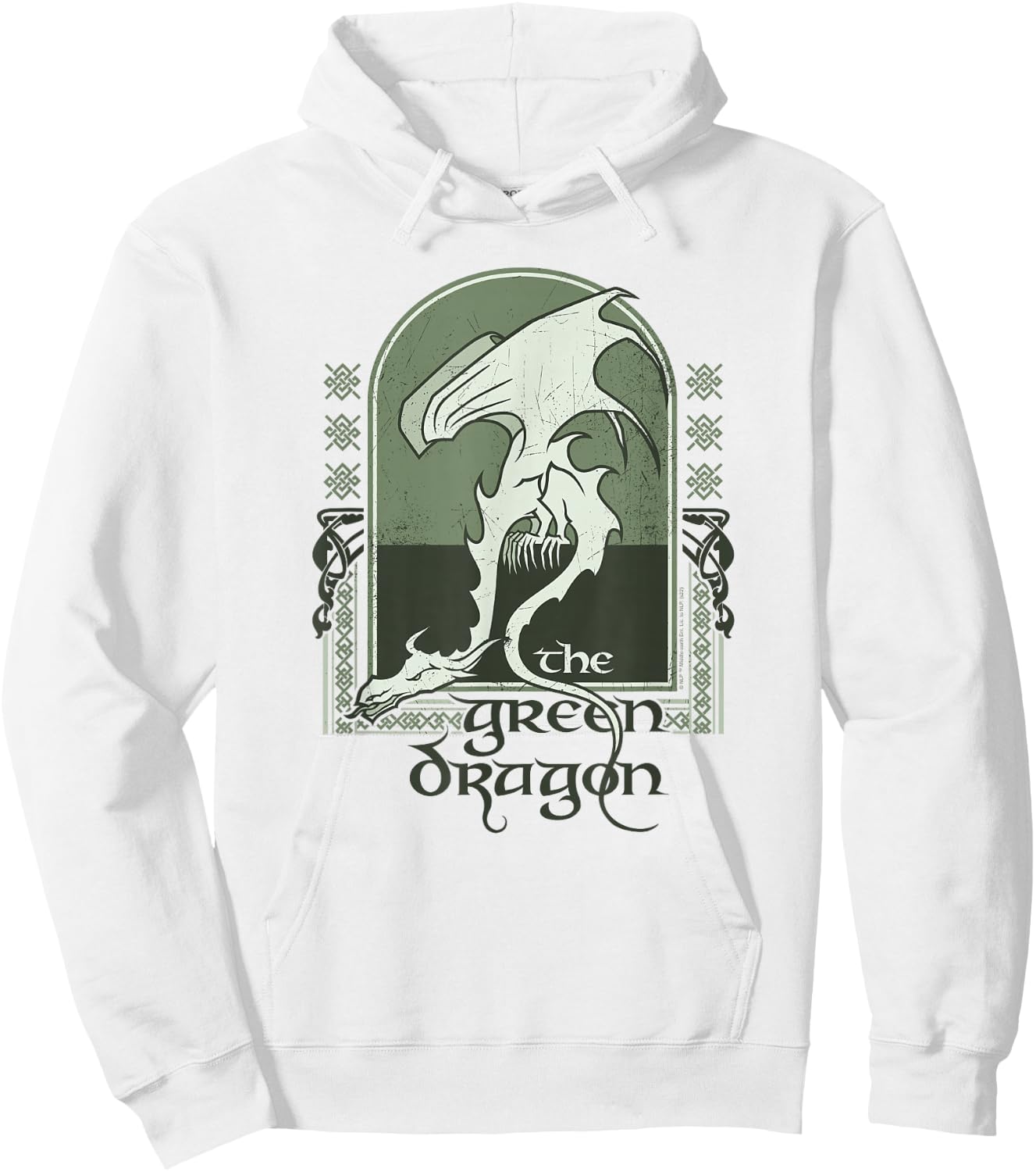 The Lord of The Rings The Green Dragon Ancient Logo Hoodie - Hoodie | White