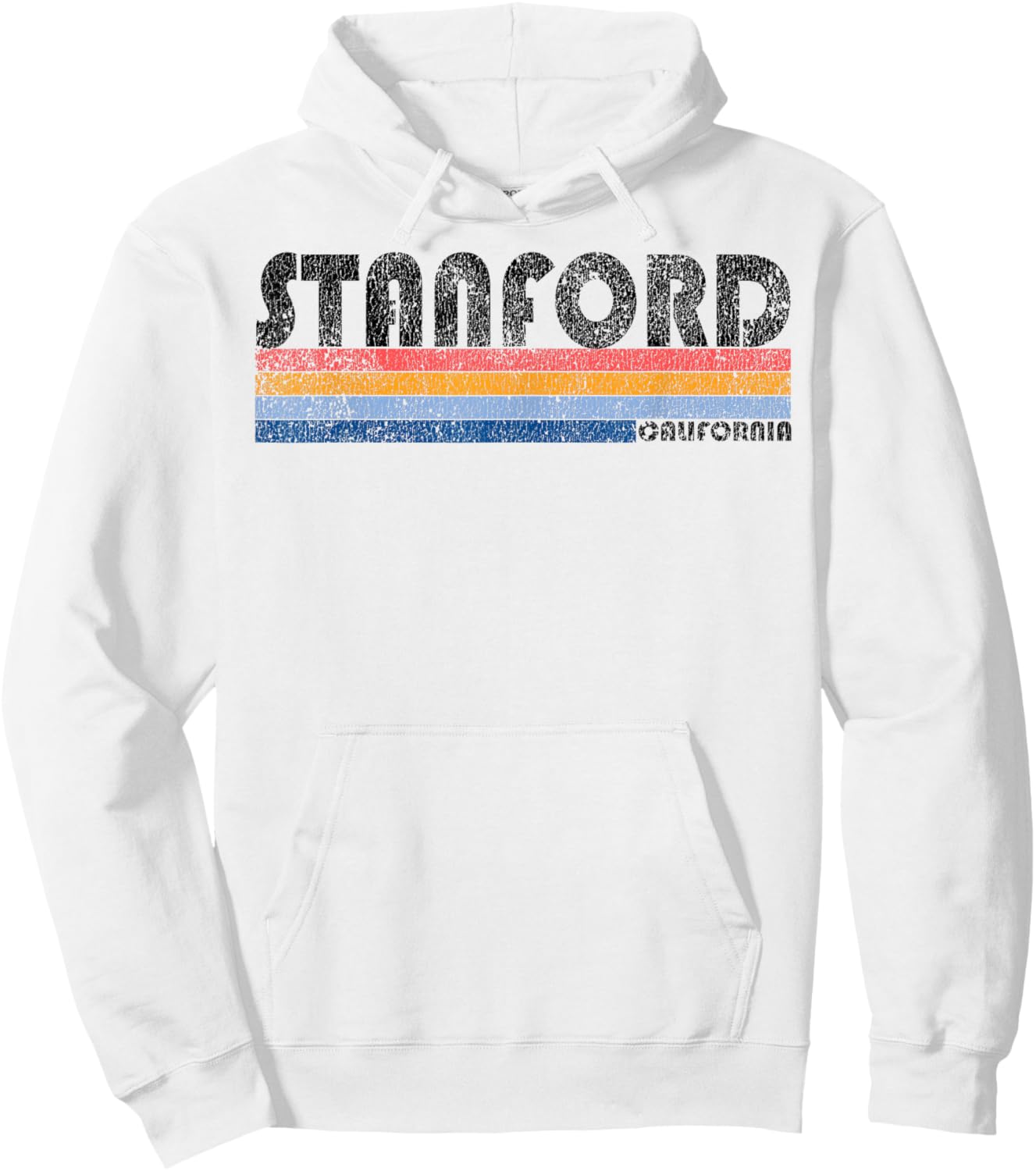 Vintage 1980s Style Stanford, California Hoodie - Hoodie | White