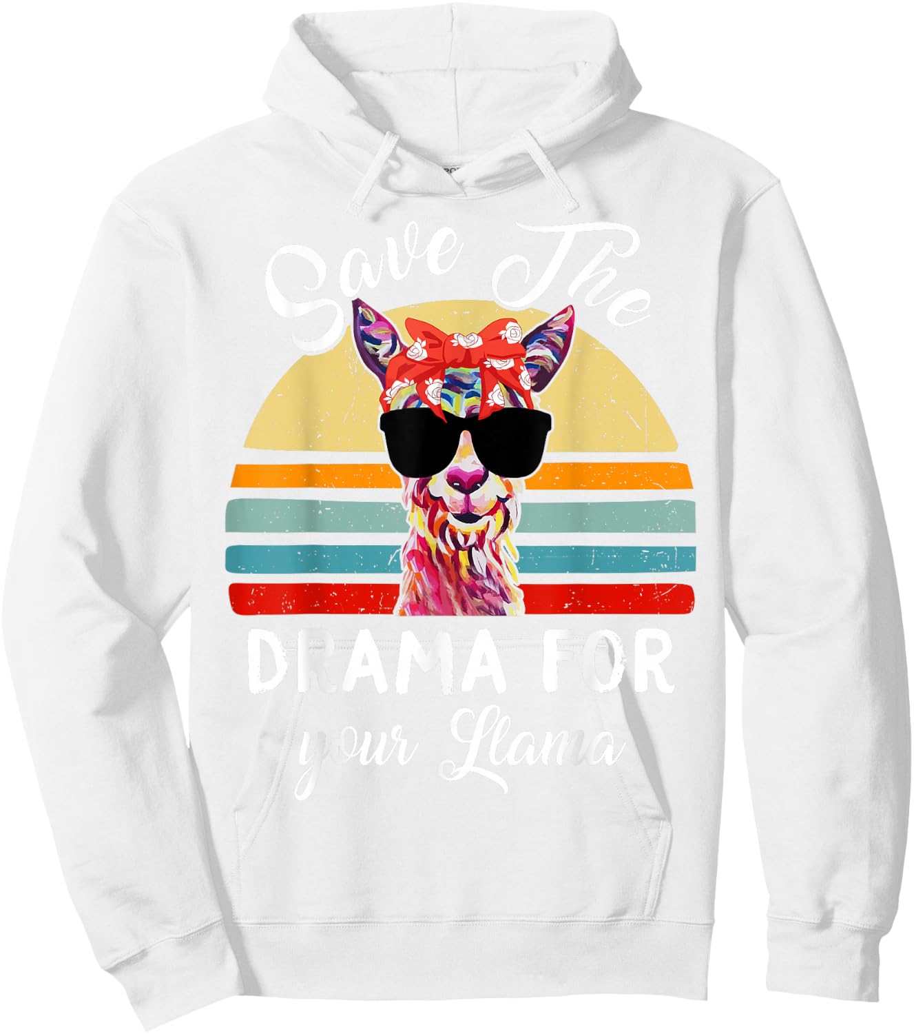 Llama-Shirt Save Drama For Your Llama Mama Mother Day Women Hoodie - Hoodie | White