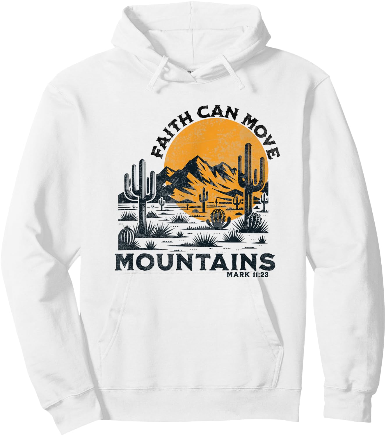 Boho Christian Bible Verse Trendy Cactus Desert Jesus Faith Hoodie - Hoodie | White