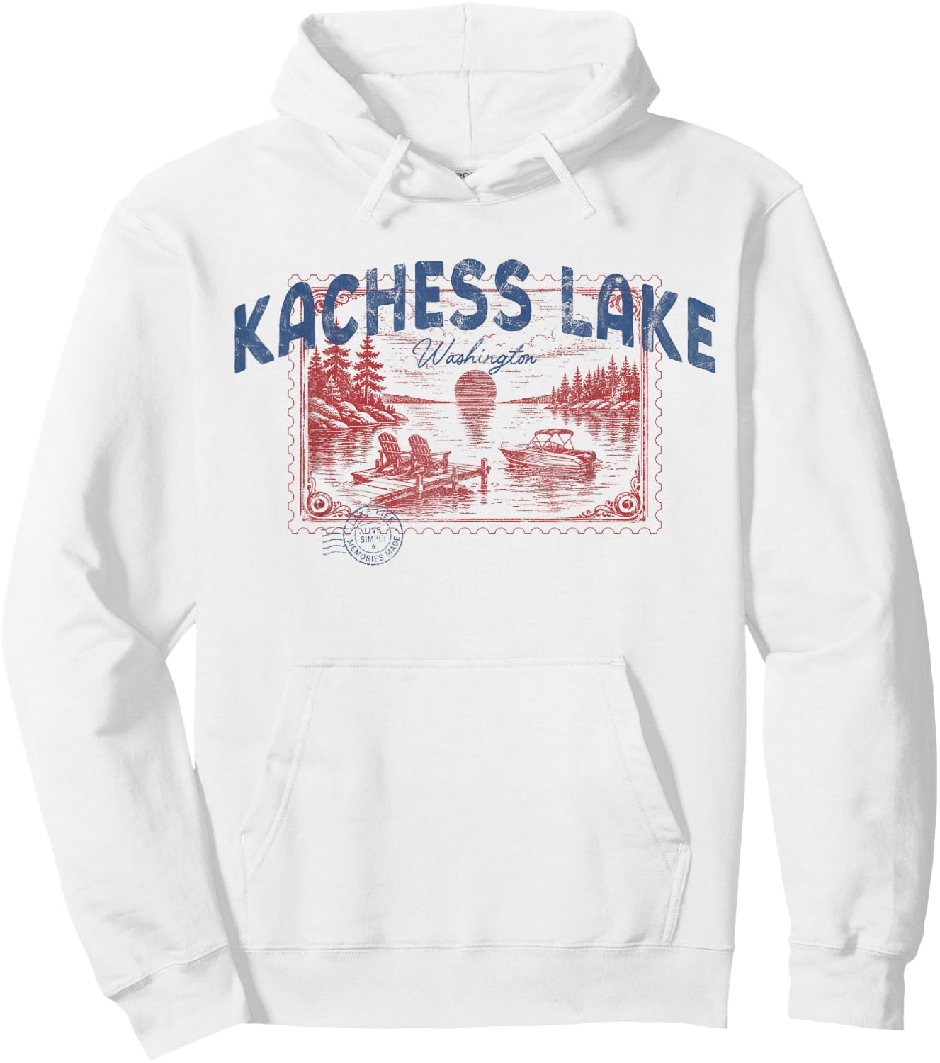 Kachess Lake Washington Outdoors Vintage Hoodie - Hoodie | White