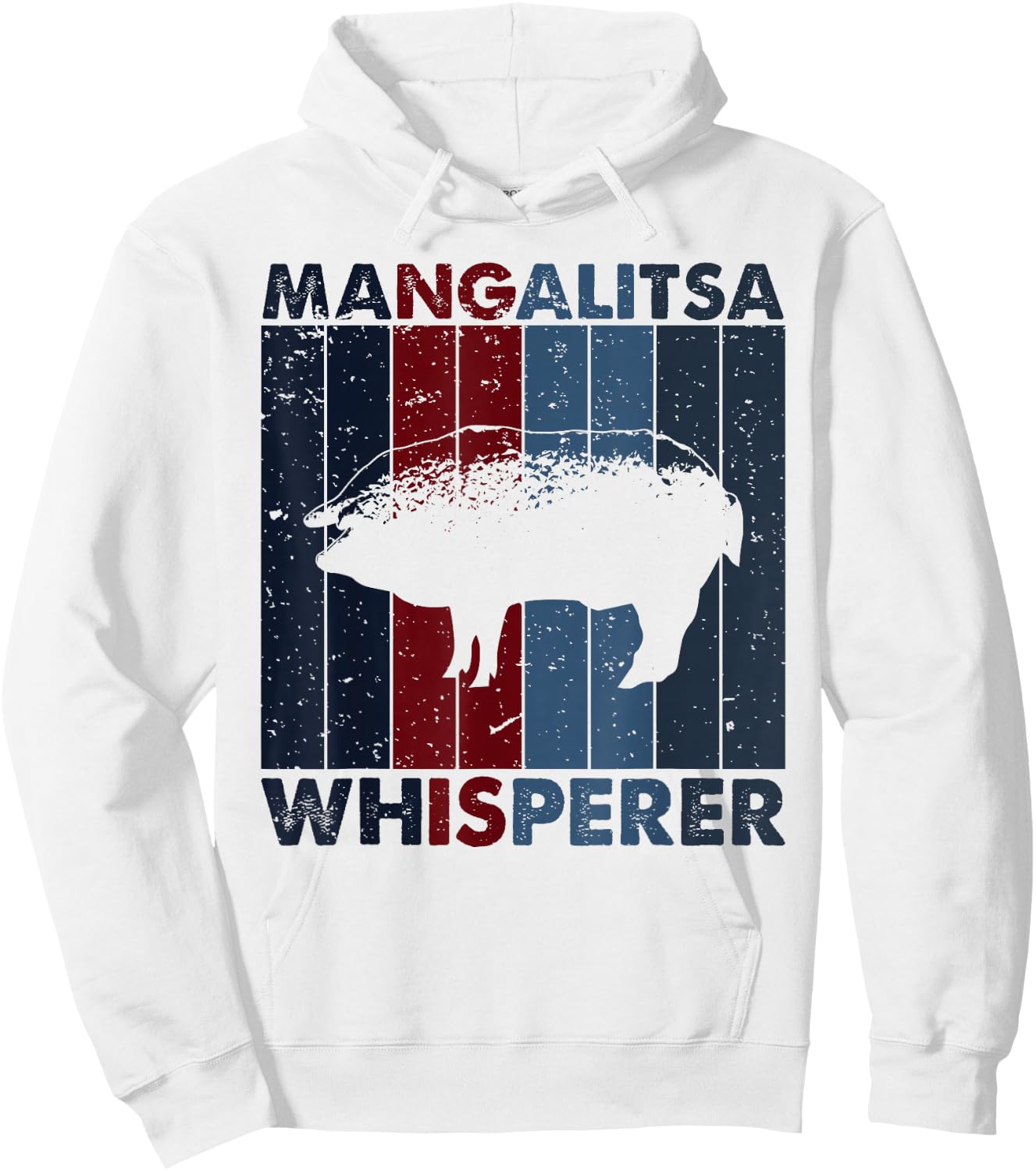 Pig Dad Mom Whisperer - Farmer Breeder Vintage Mangalitsa Hoodie - Hoodie | White