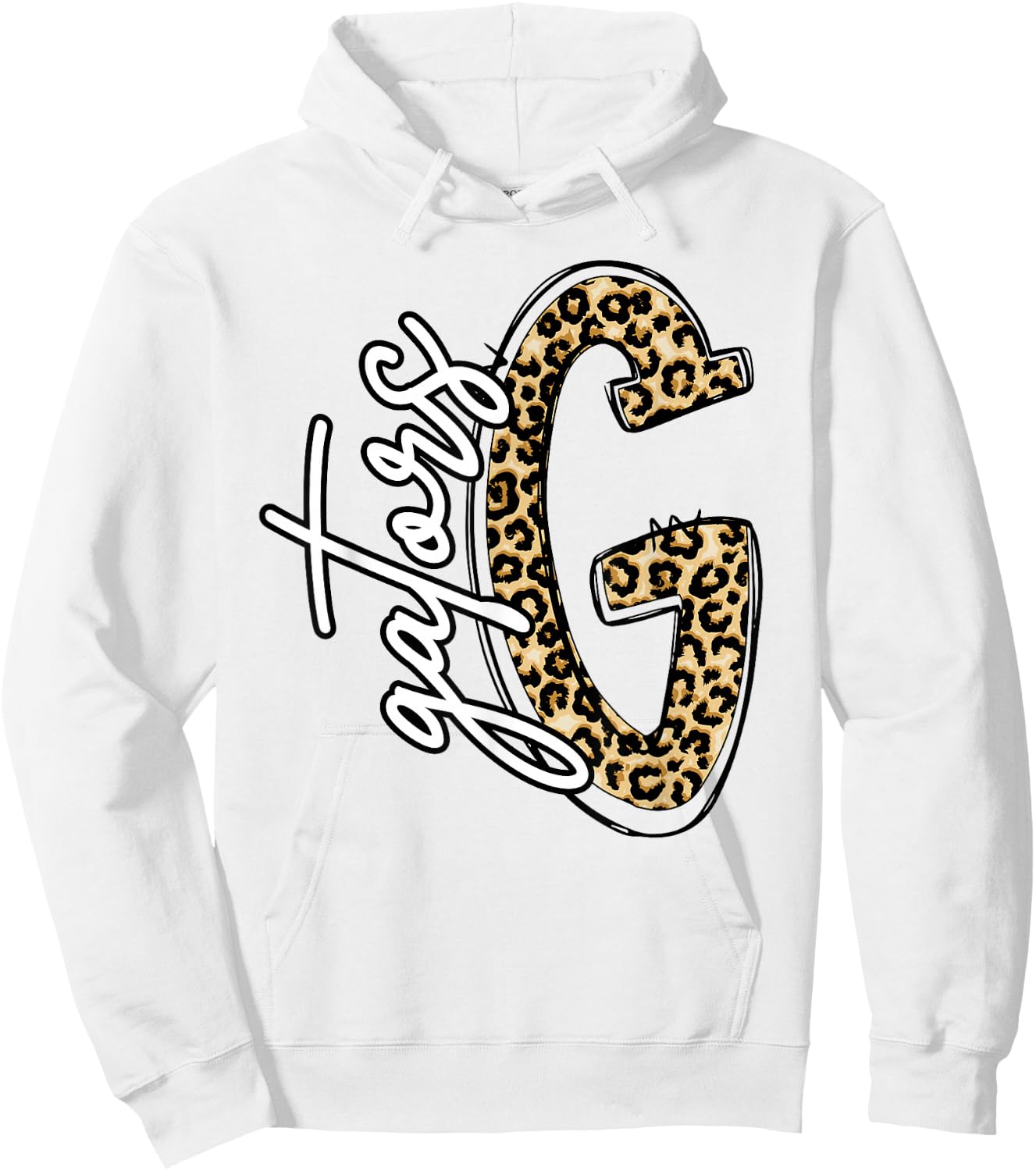 Gators Leopard Letter School Spirit Mascot Hoodie - Hoodie | White