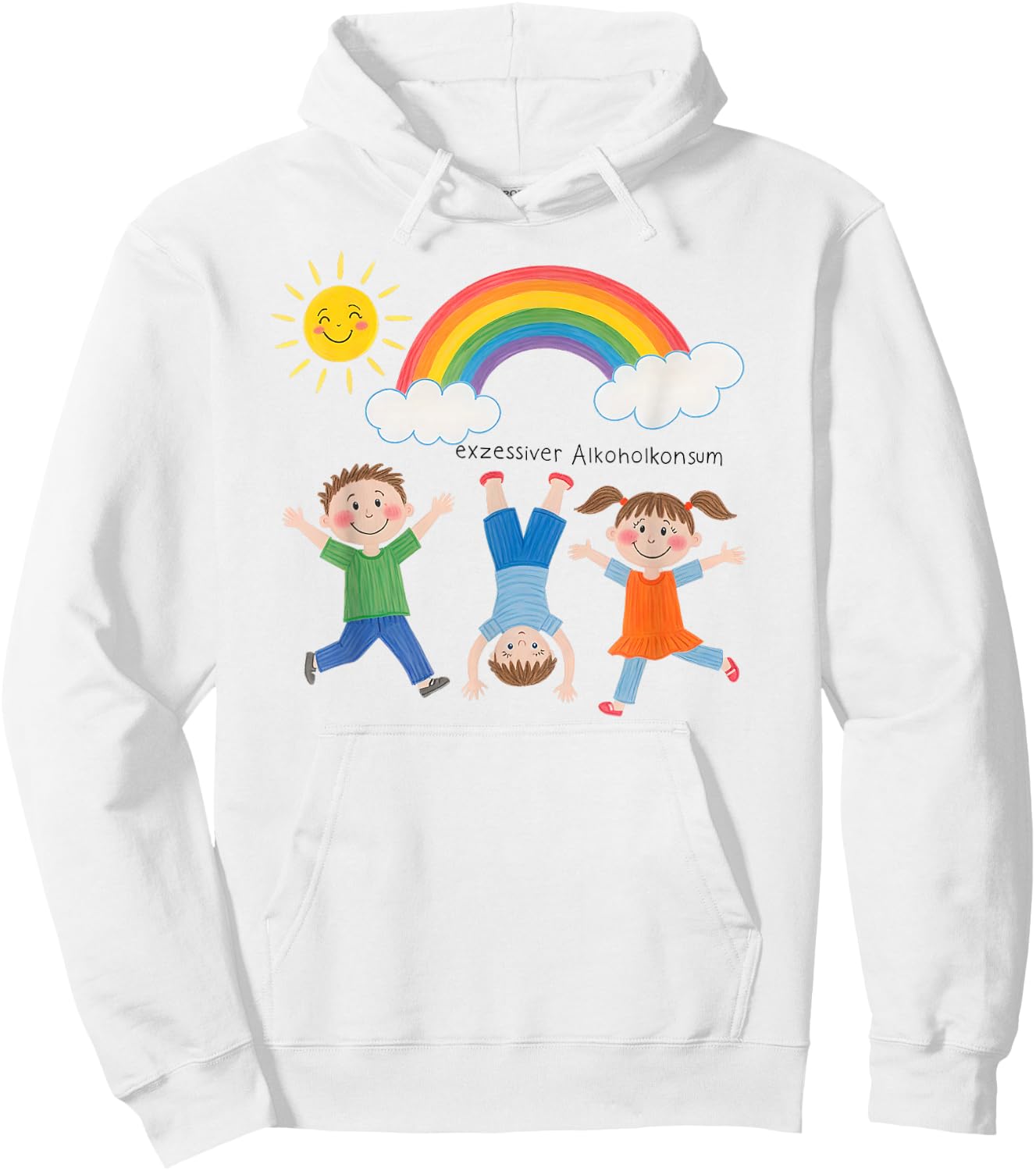 Excessive Alcohol Consumption X Funny Children's Drawing Hoodie - Hoodie | White