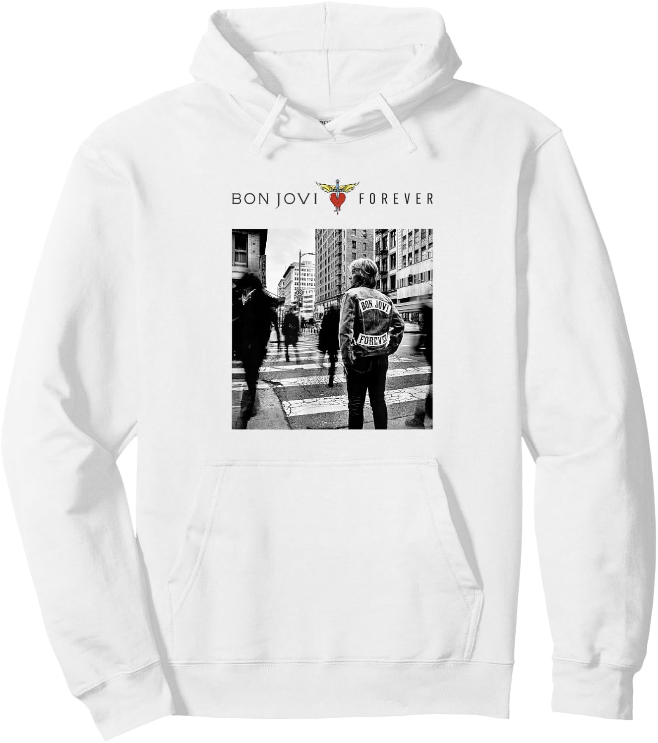 Official Bon Jovi Forever White Cover, white, S Hoodie - Hoodie | White