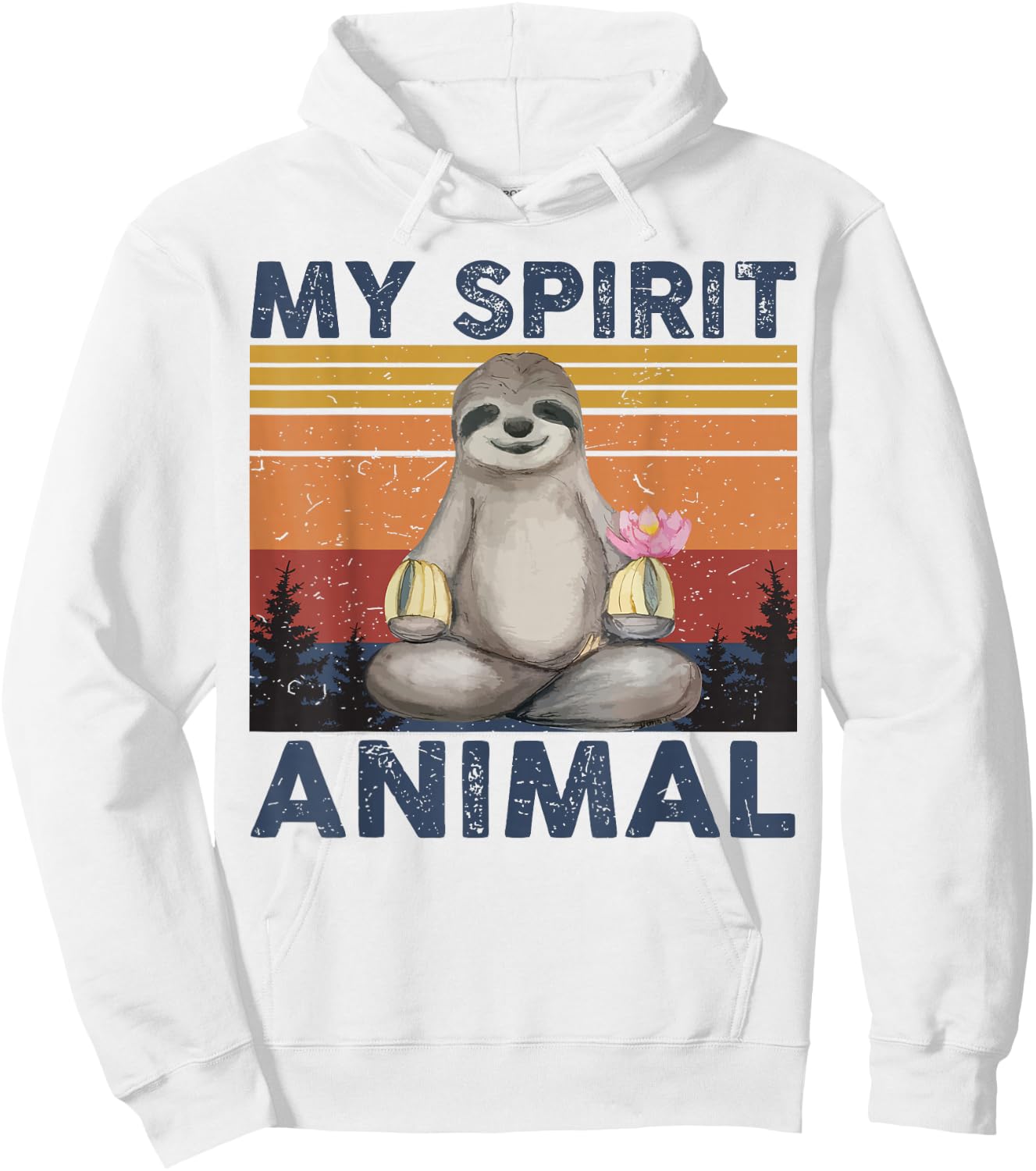 Funny My Spirit Animal Is Sloth-Shirt Men Women Sloth Yoga Hoodie - Hoodie | White