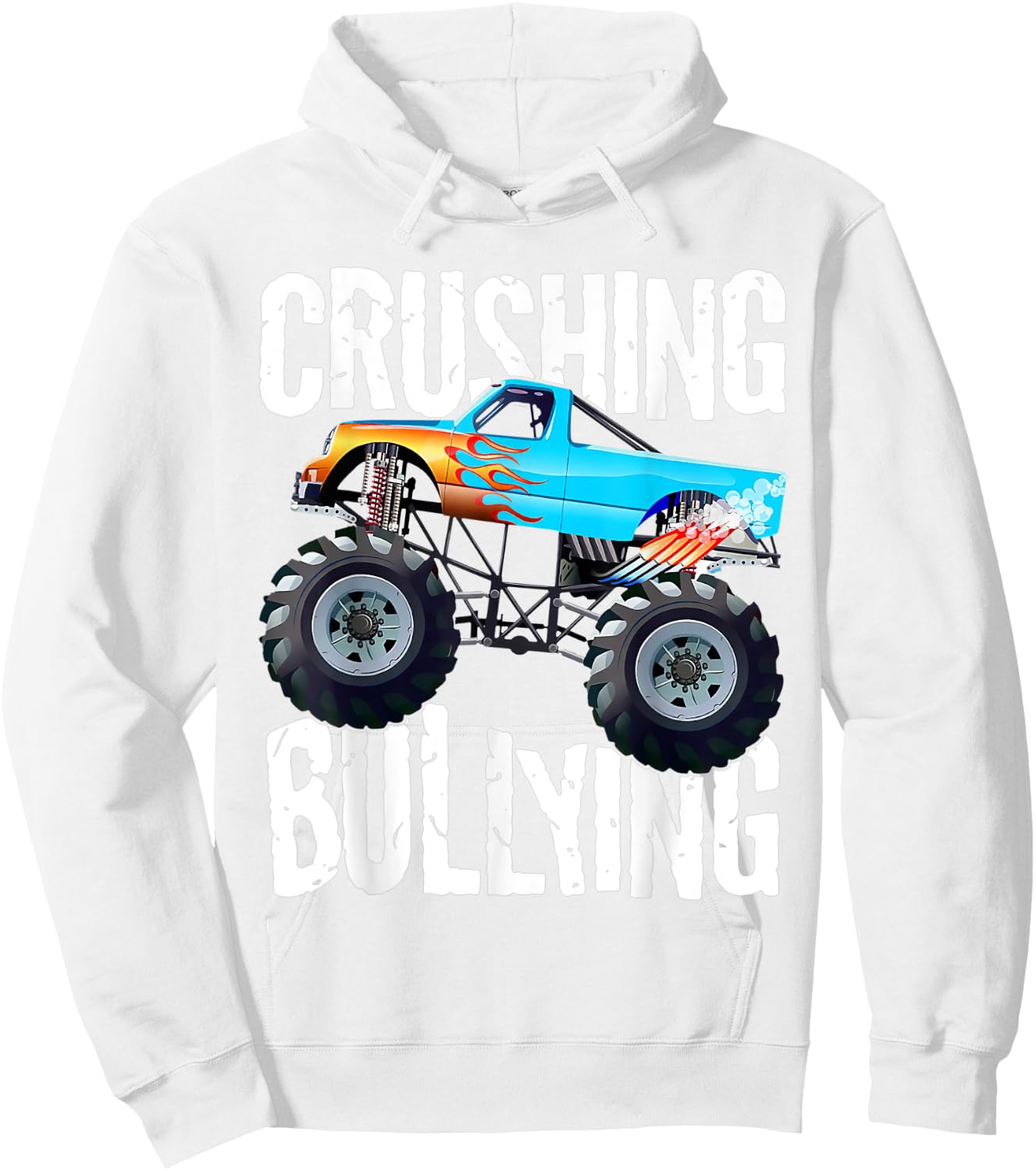 Crushing Bullying Car Monster Truck Unity Day Orange Hoodie - Hoodie | White