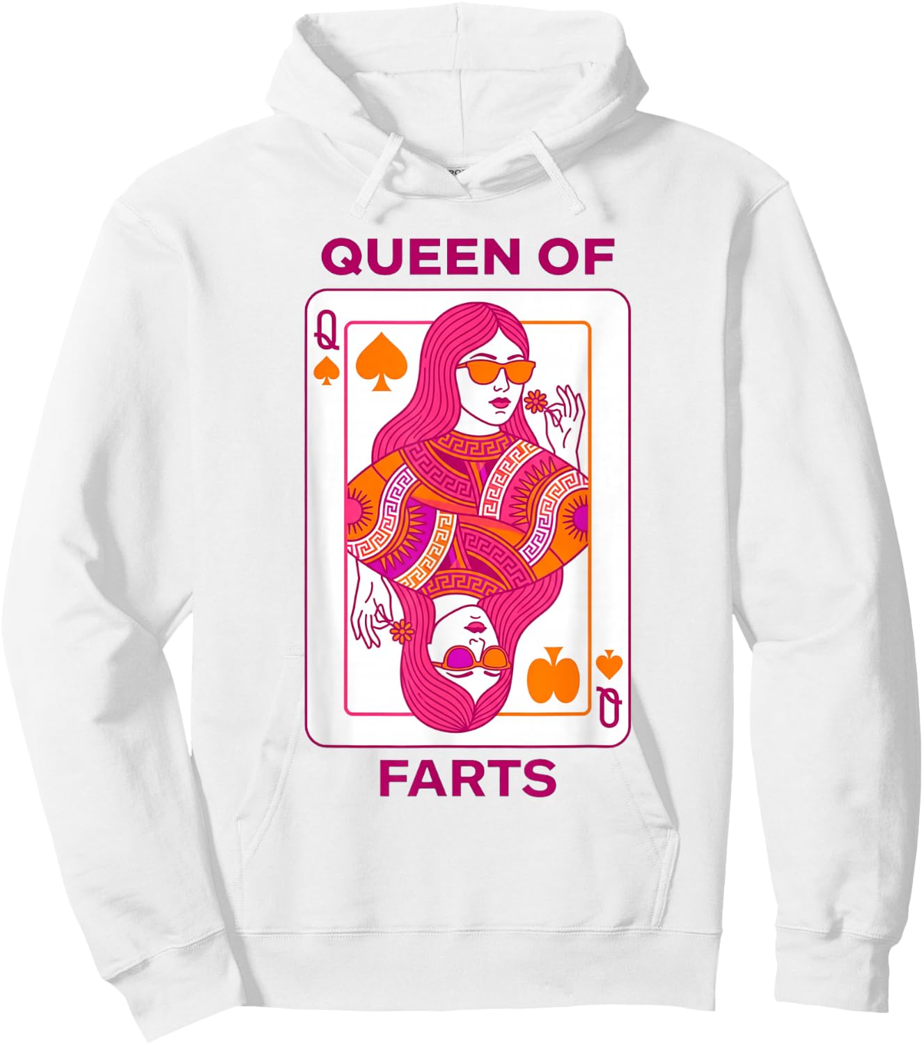 Queen of Farts Lustige Spielkarte Humor für Erwachsene Squad Hoodie - Hoodie | White