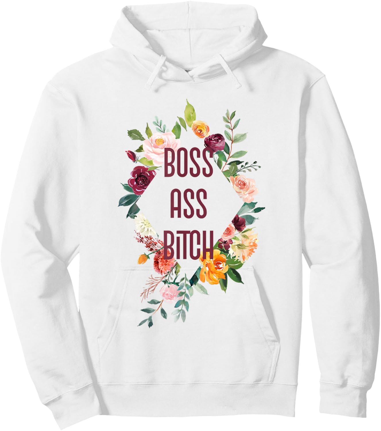Boss Ass Bitch - Shirt with Sayings Hoodie - Hoodie | White