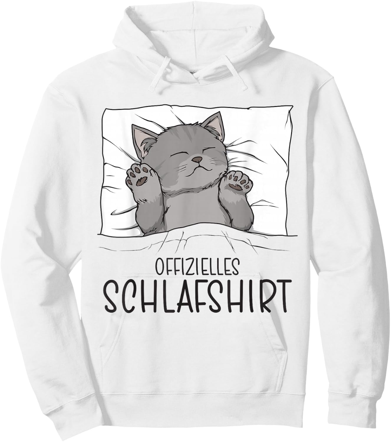 Official Cat Sleep Shirt Pyjamas & Nightdress Cat , White Hoodie - Hoodie | White